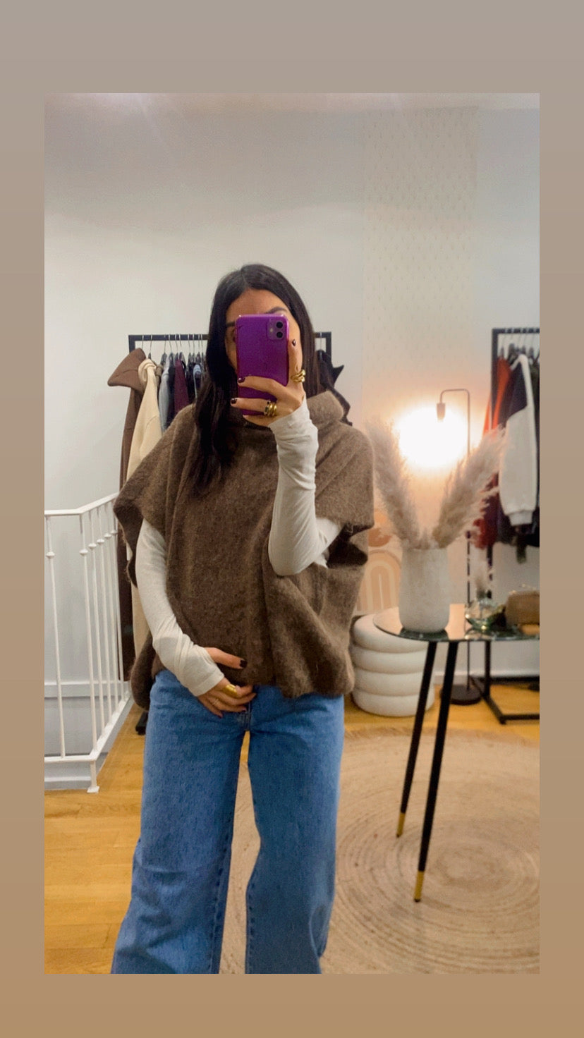 Top mitaine « Carole » écru