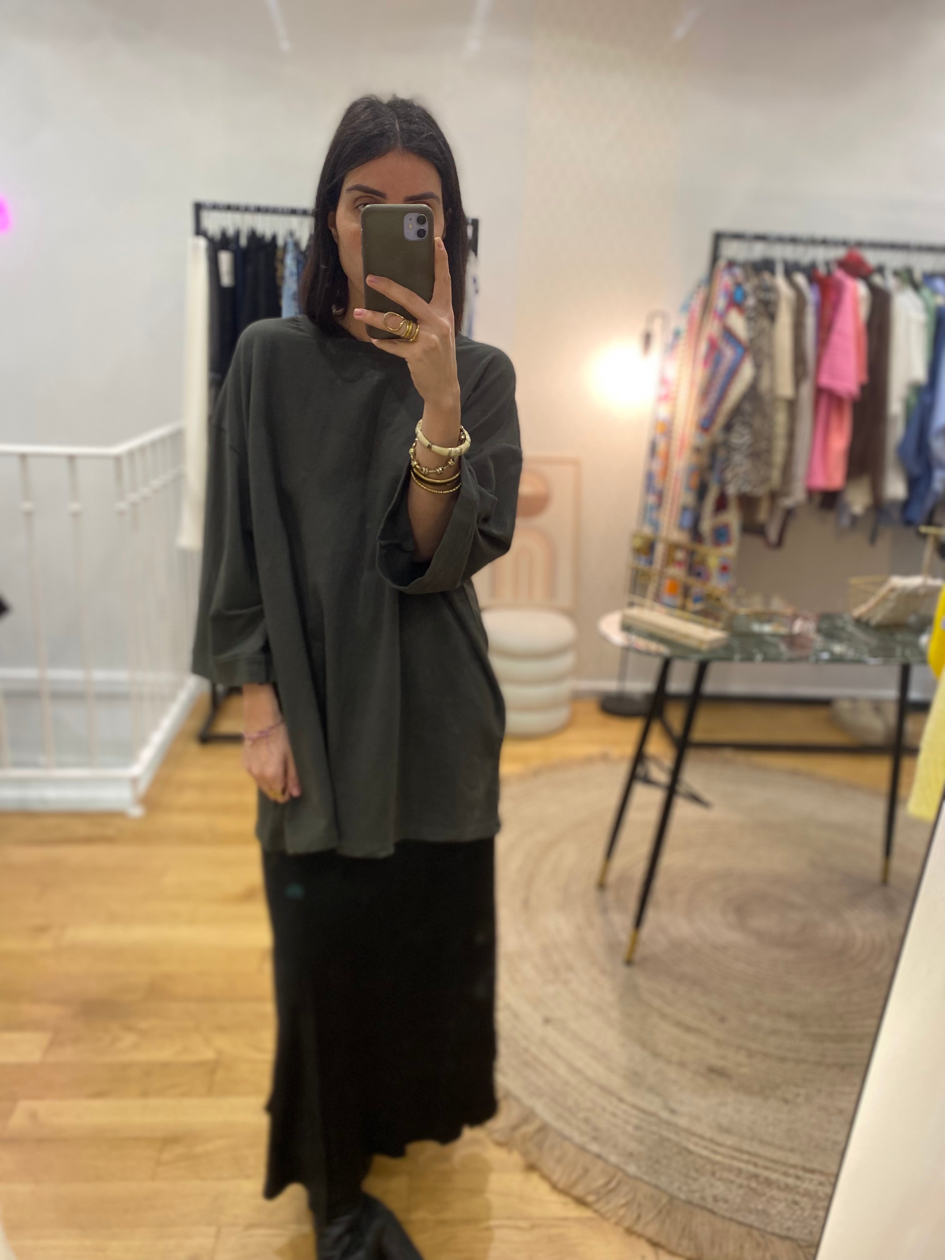 T-shirt manche 3/4 kaki