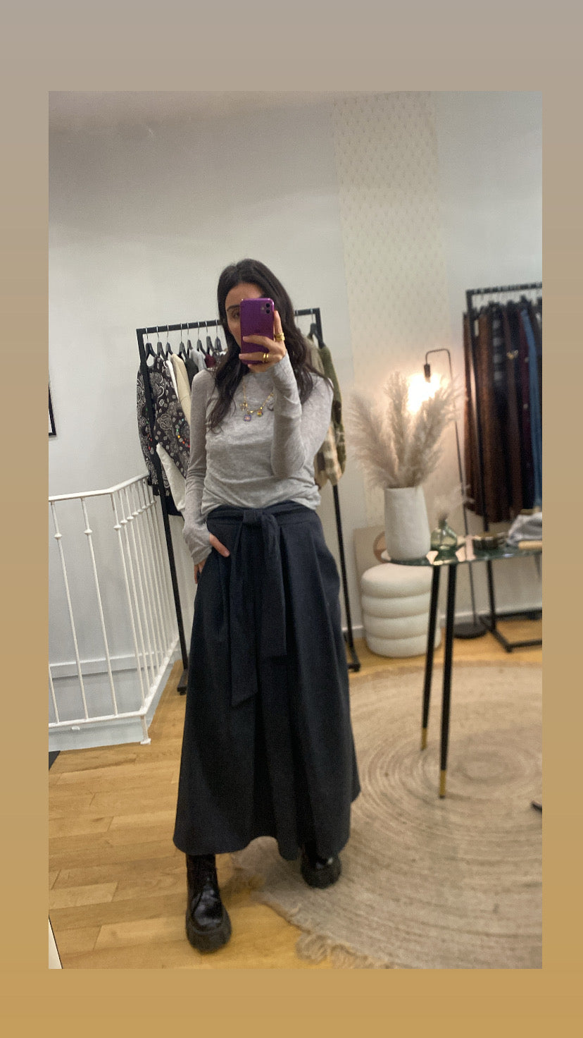 Jupe chemise « Joyce » gris foncé