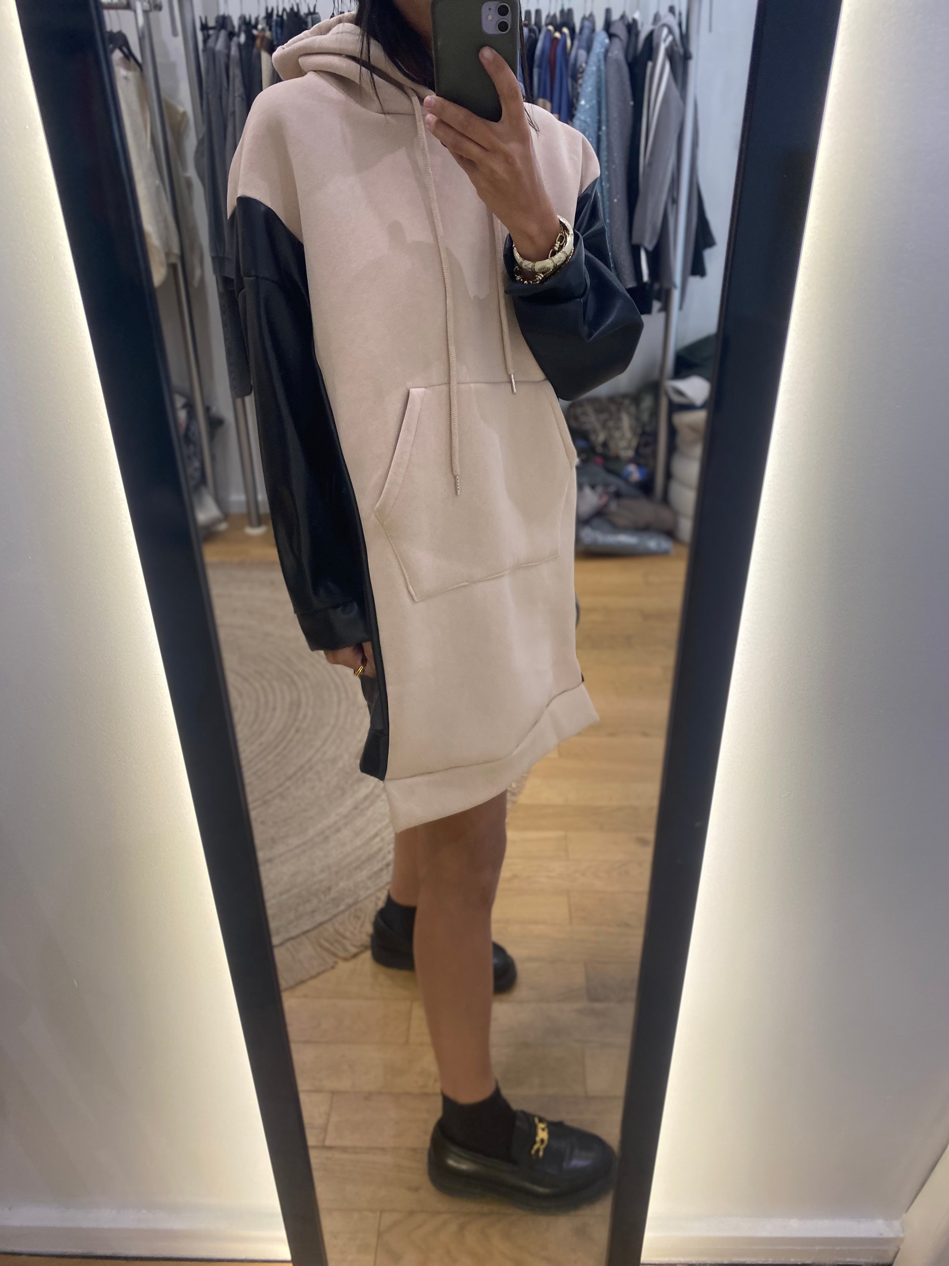 Robe be matière « shaï » beige