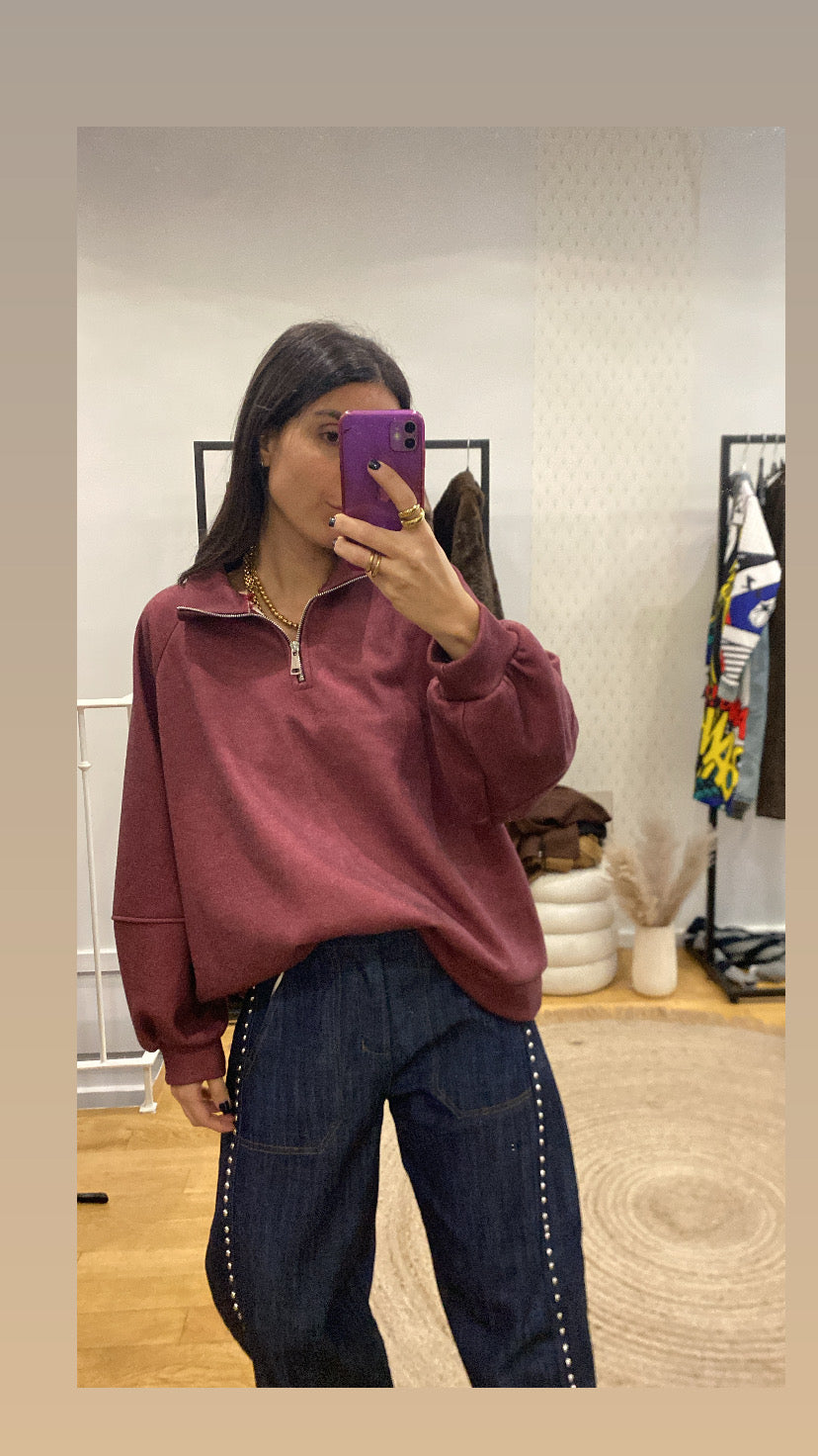 Pull « camionneur » bordeaux