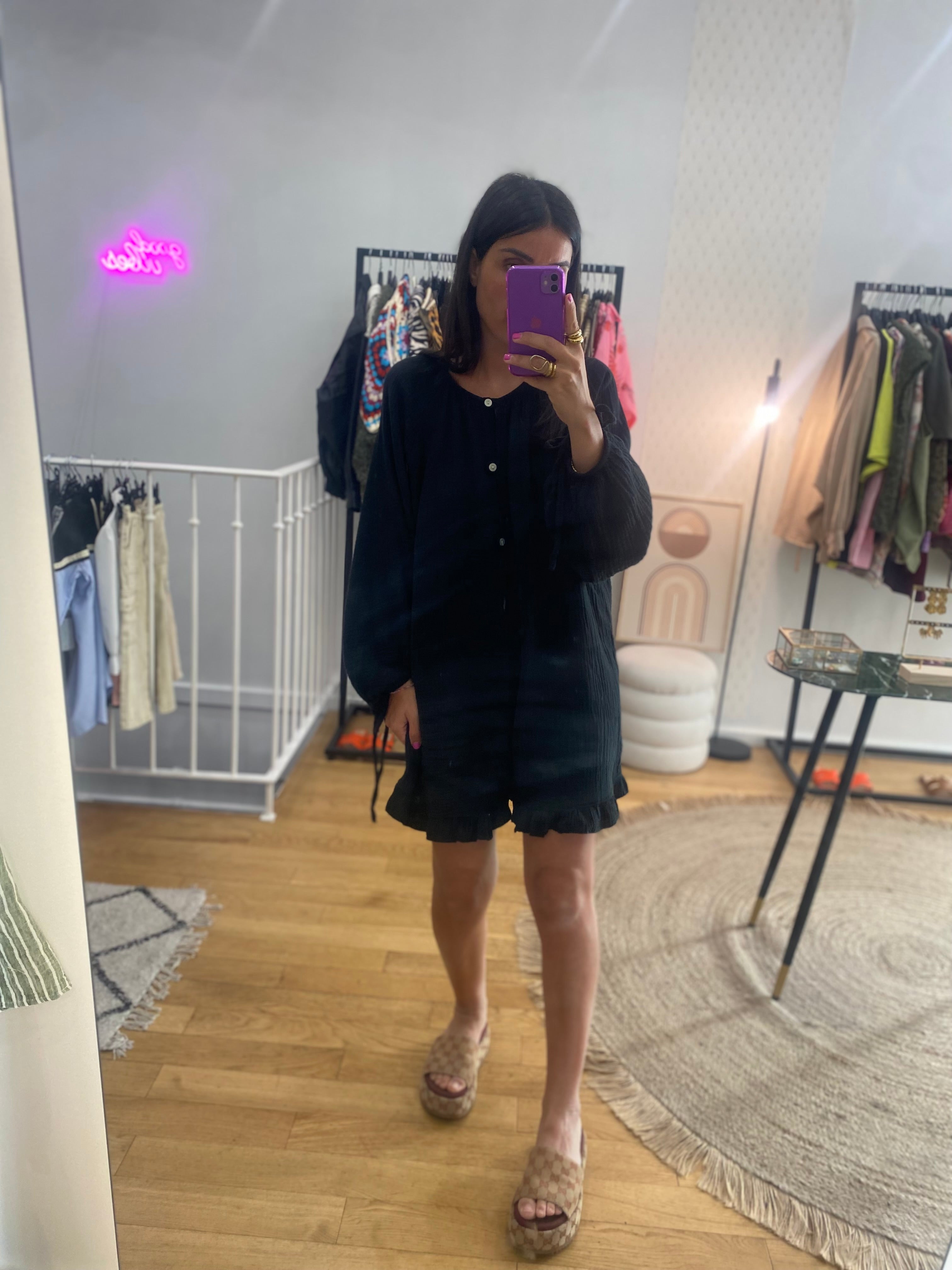 Combi short « Sam » noir
