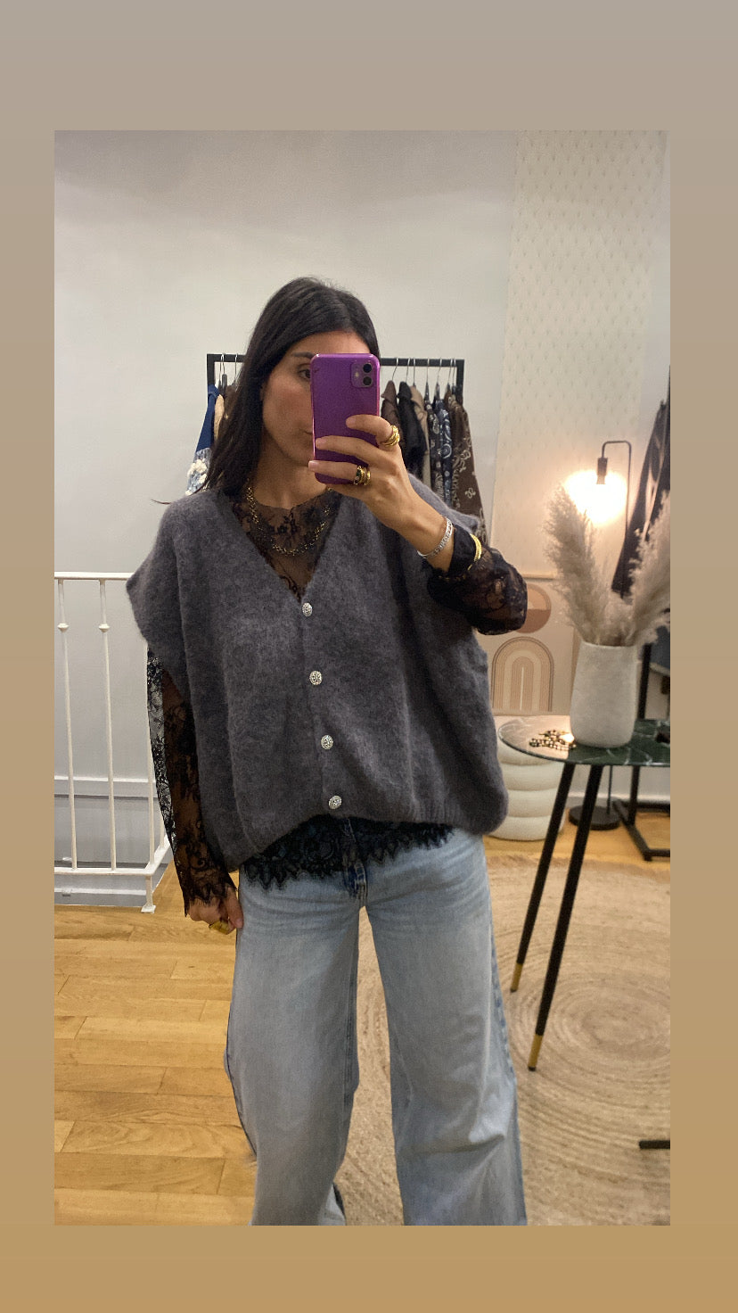 Gilet « Ella » gris