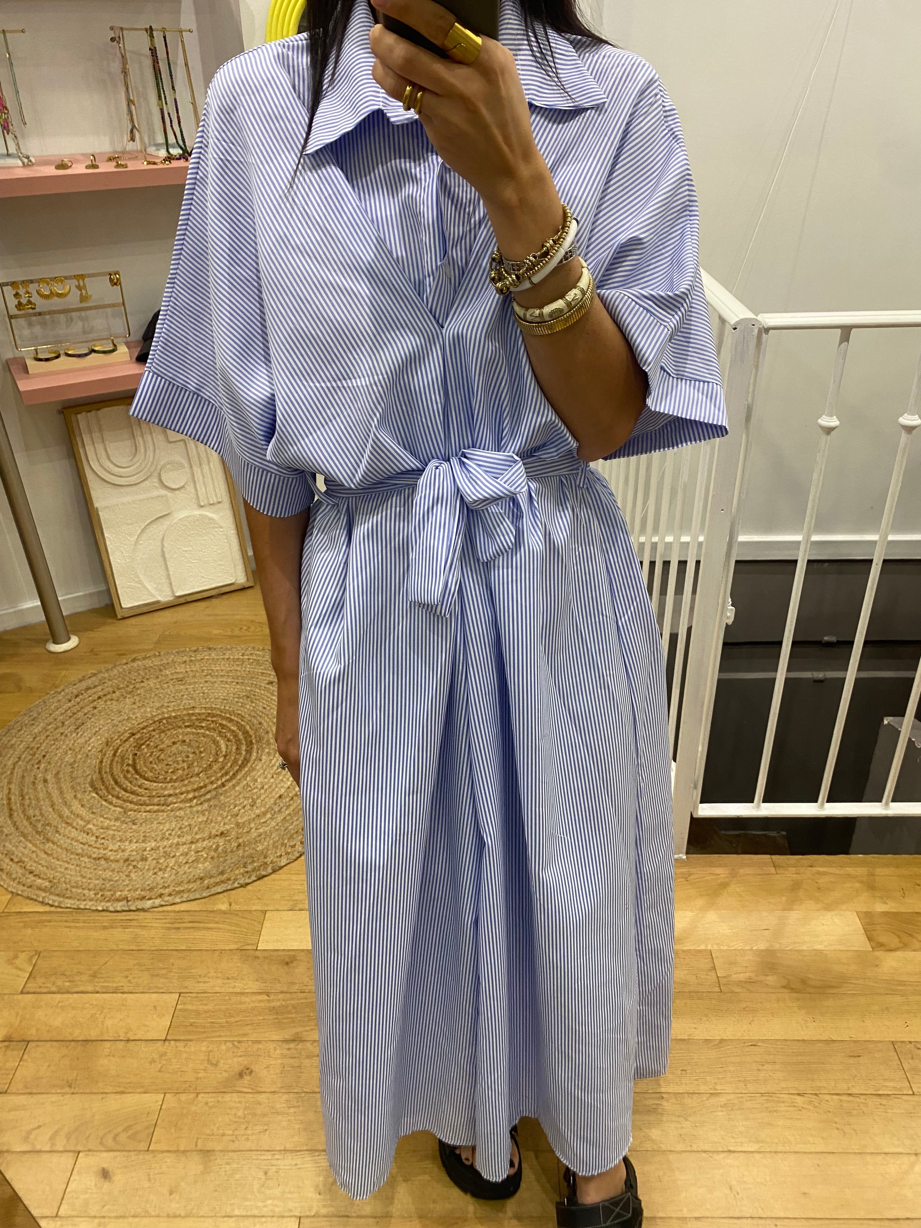 Robe « Julie » rayé bleu