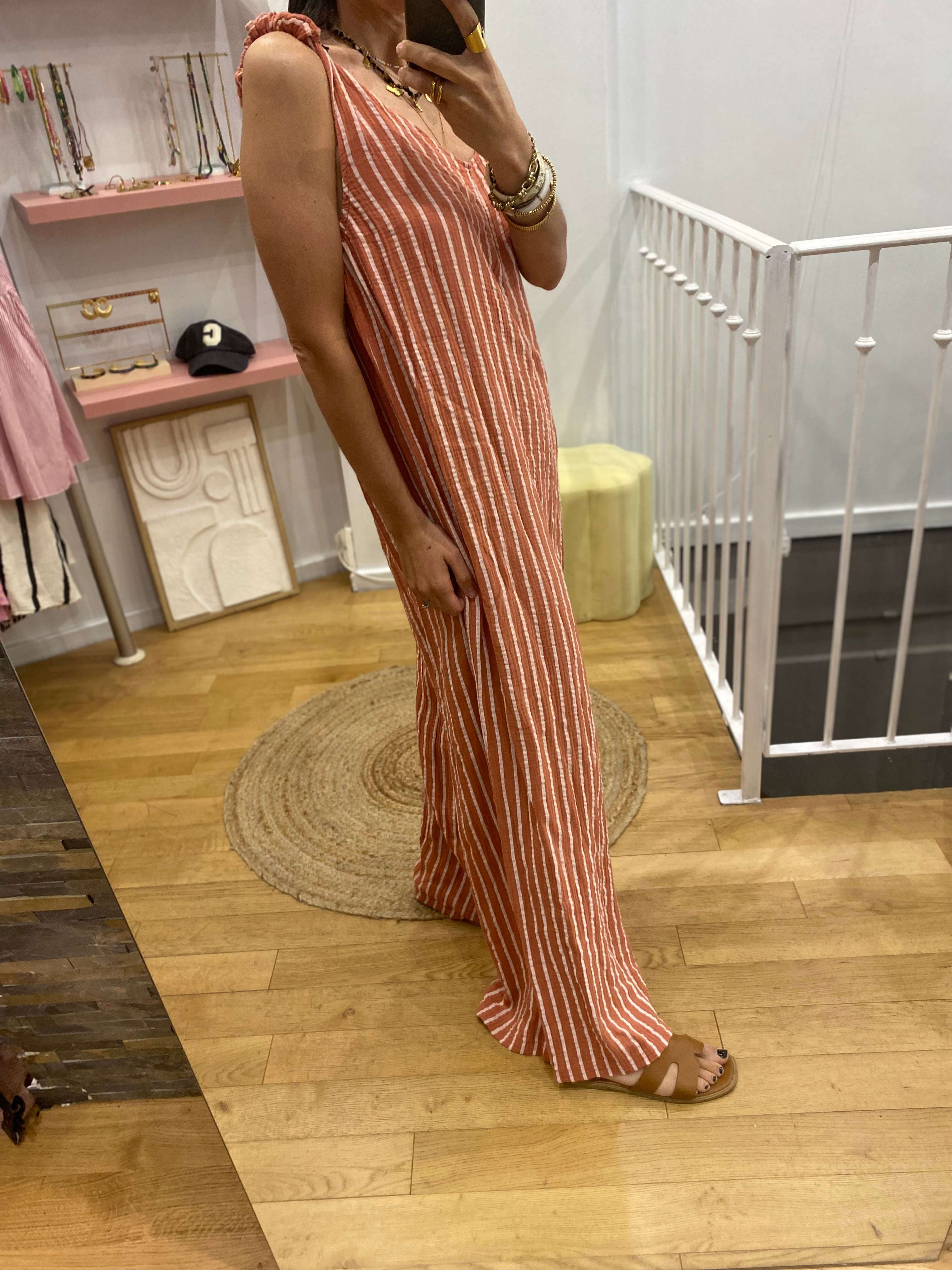 Combinaison pantalon « noa » rayé rouille