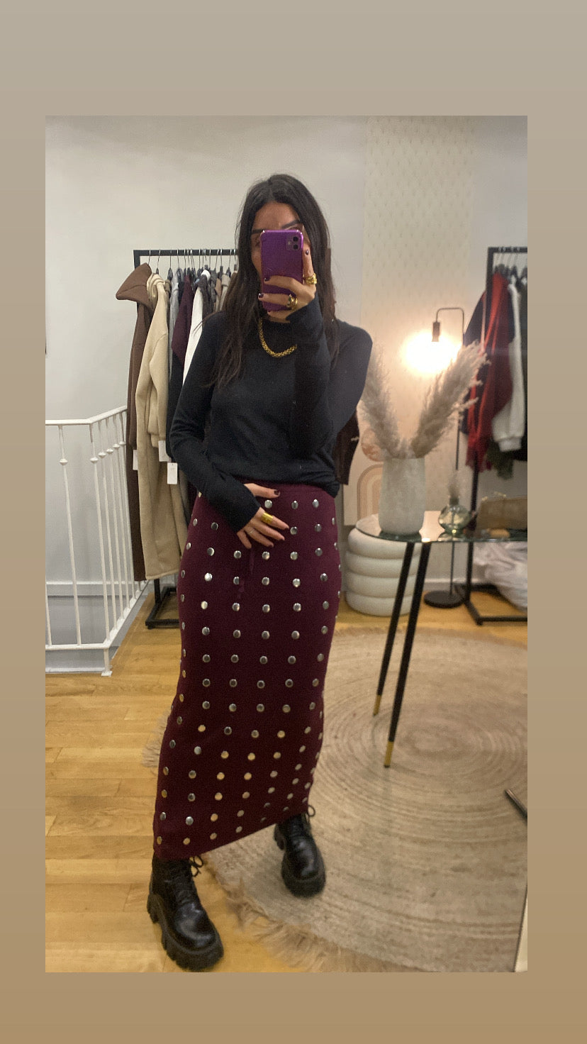 Jupe « Julie » bordeaux