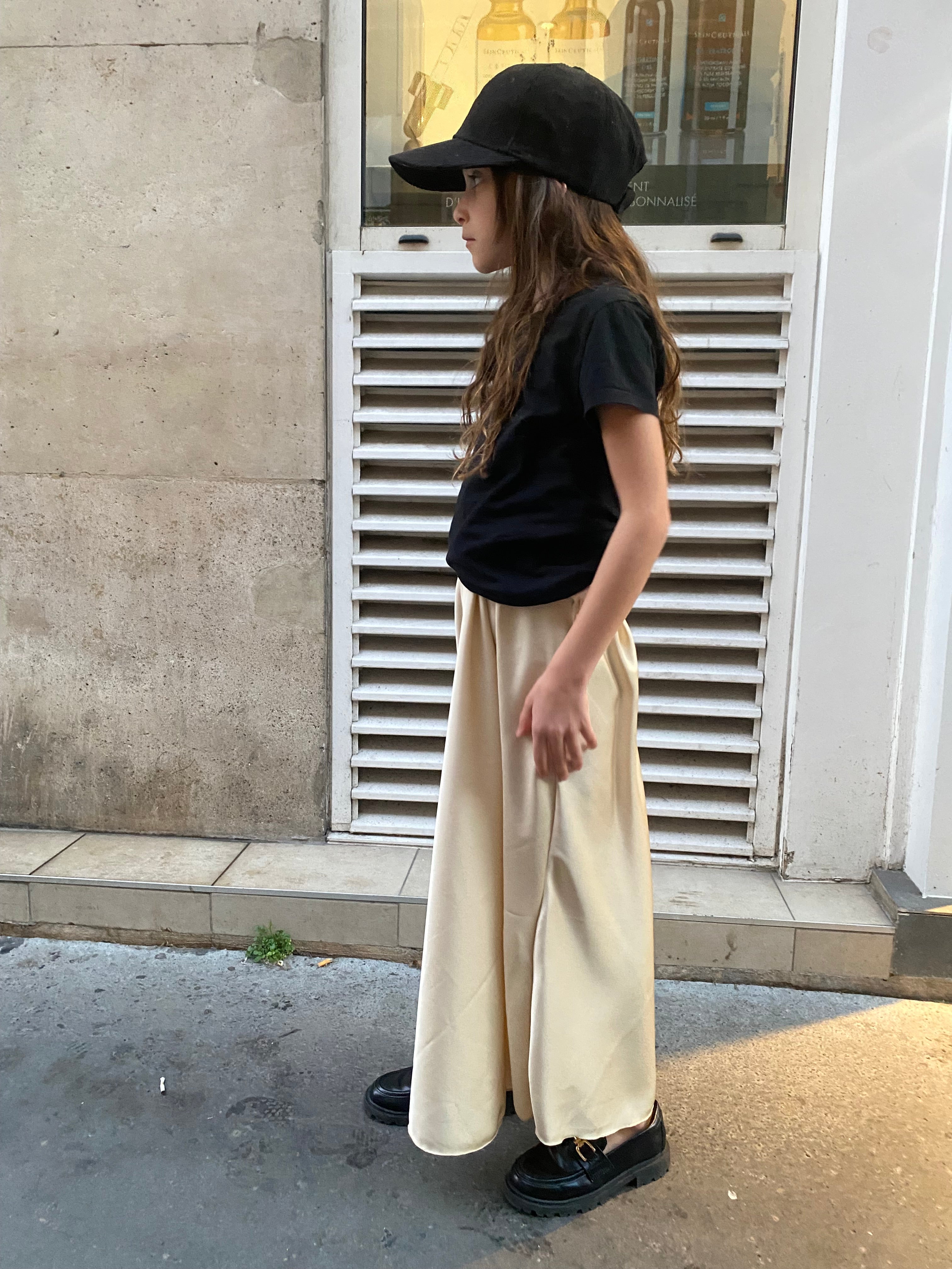 Enfant : Jupe fluide « pauline » beige