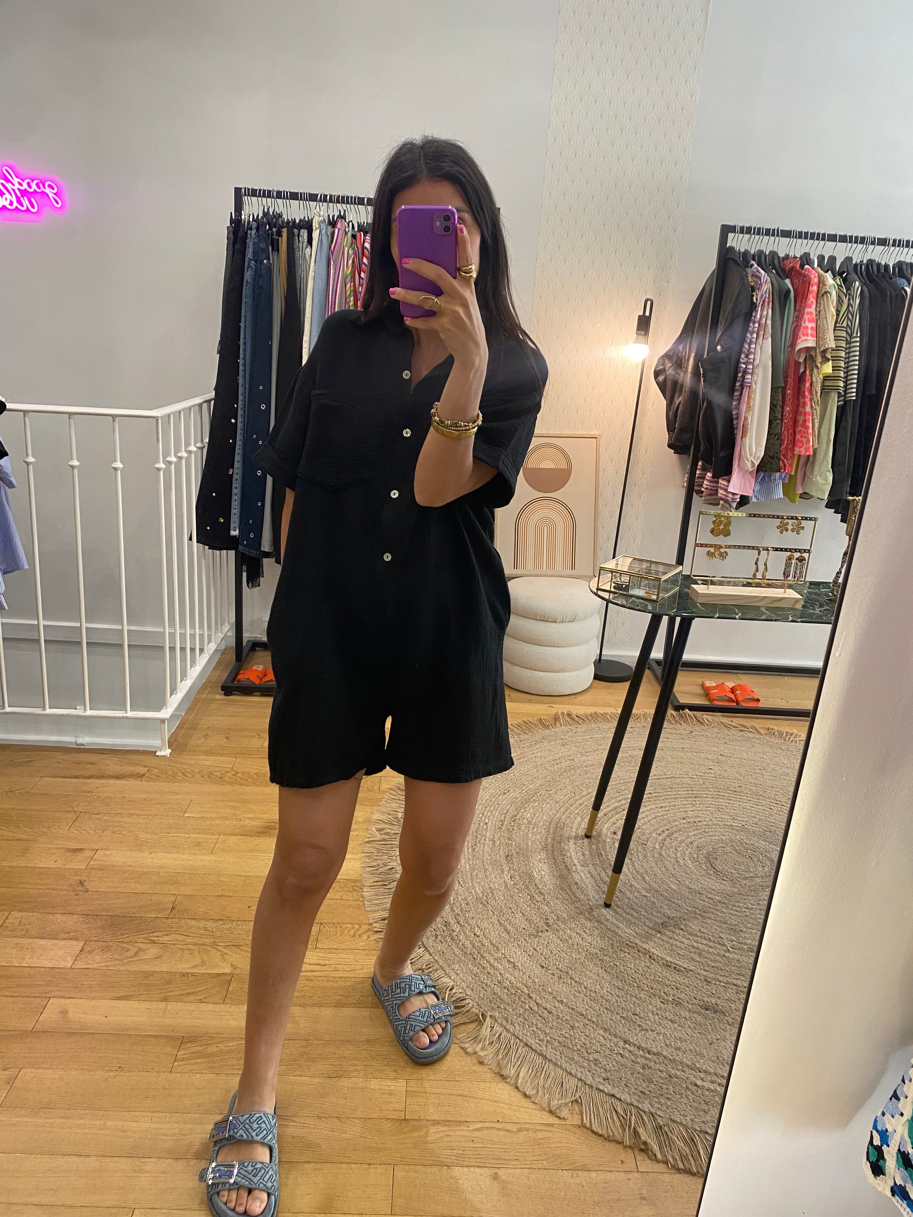 Combi short « Bella » noir