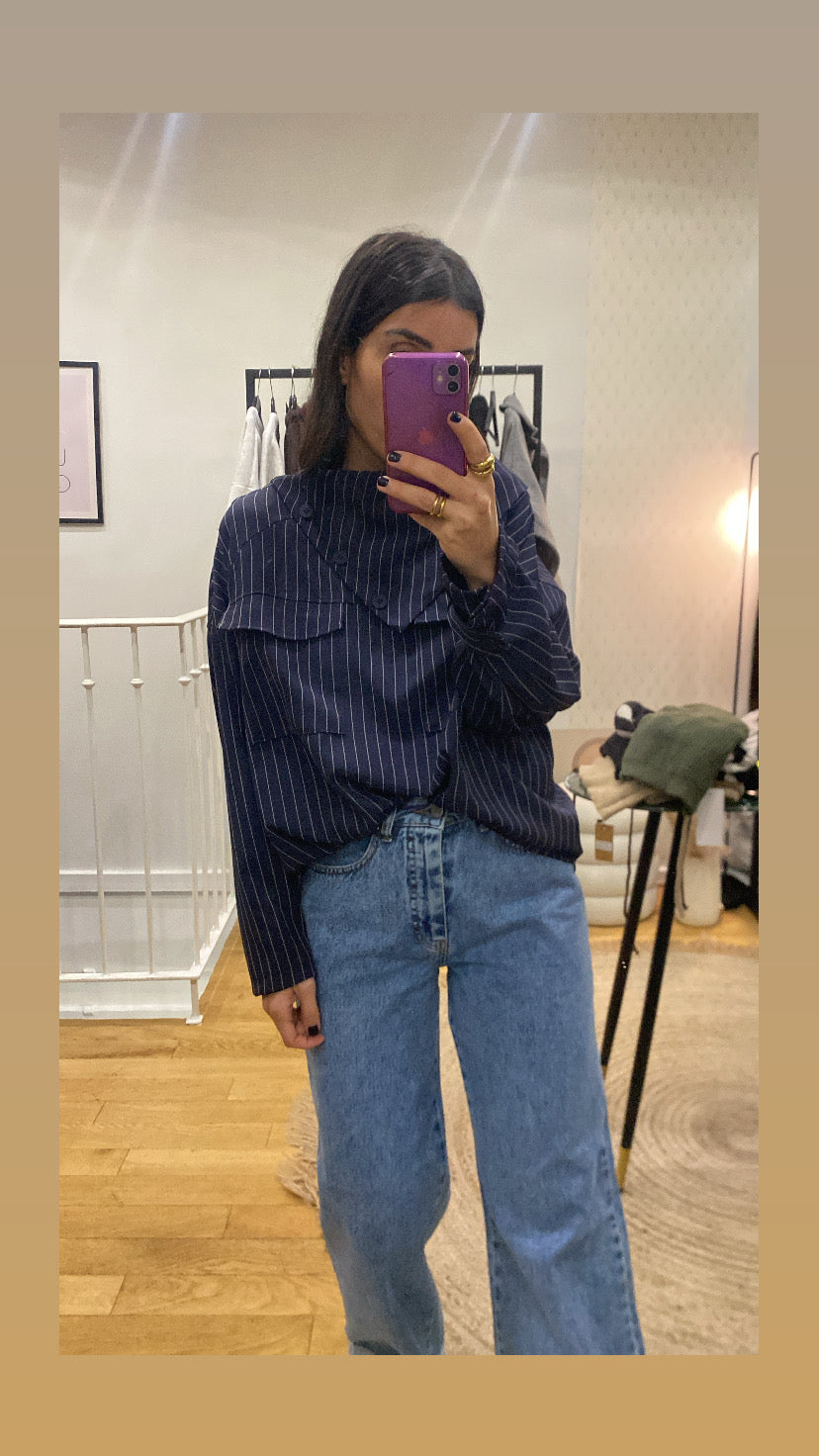 Top  « Sinaï » rayé bleu marine