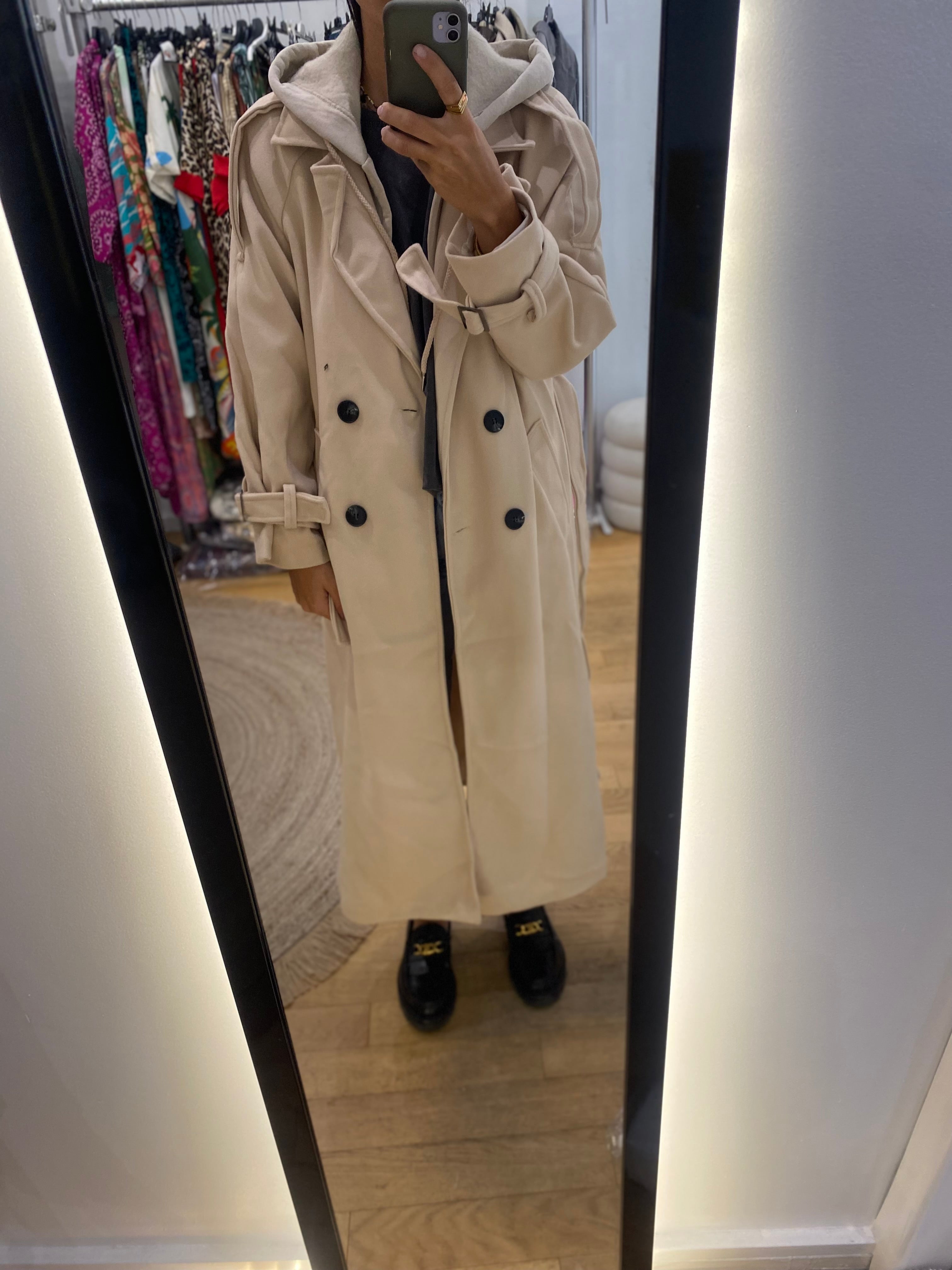 Trench à capuche « Erine » beige