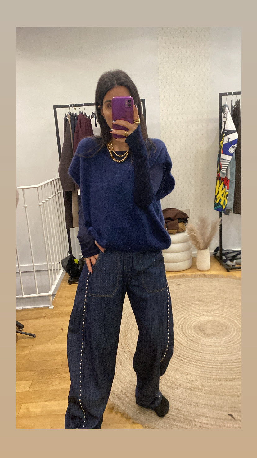 Pull sans manche « stef » bleu marine