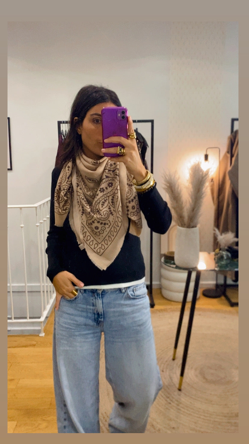 Foulard bandana camel
