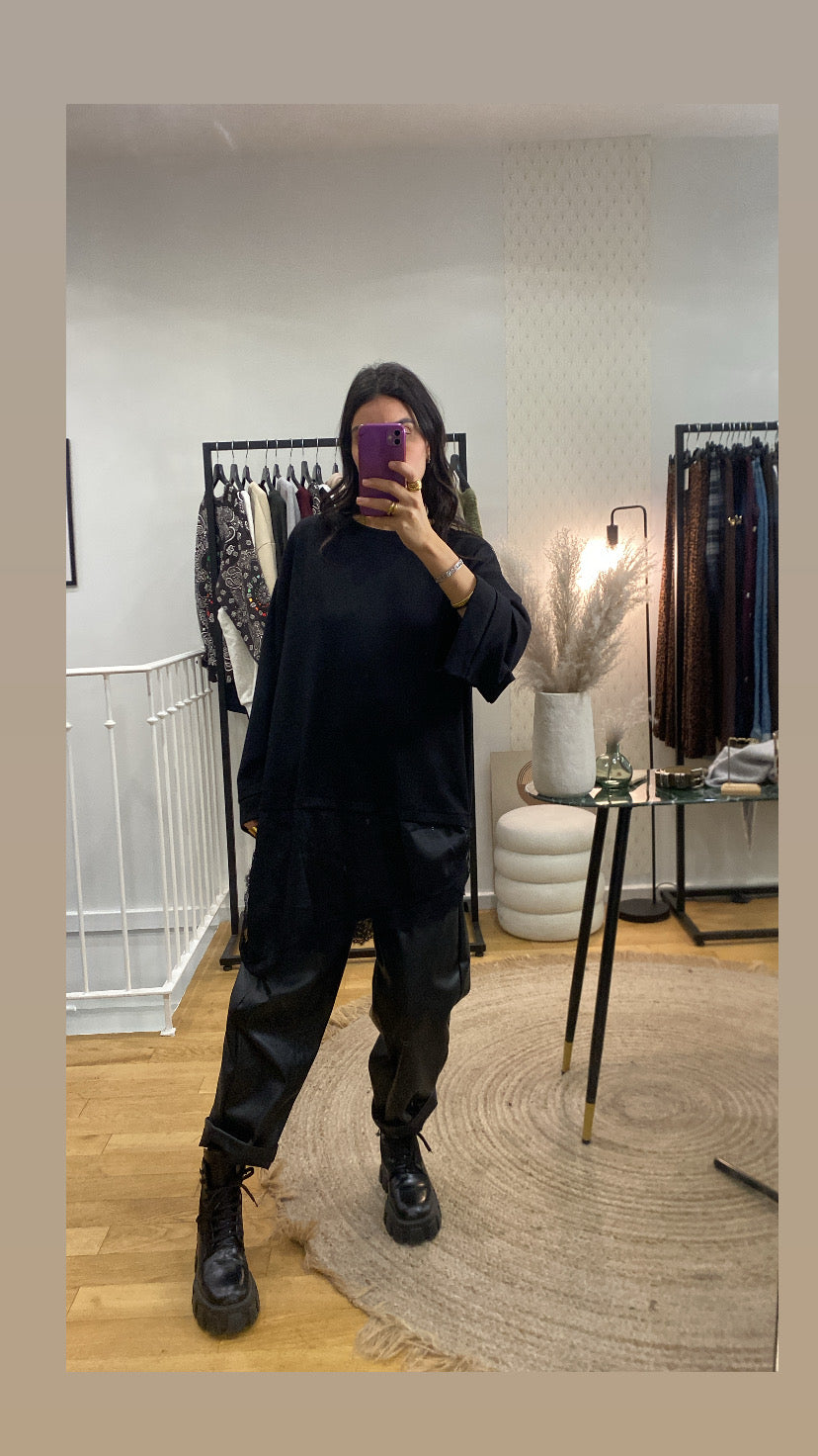 Top « Gabriella » asymétrique noir