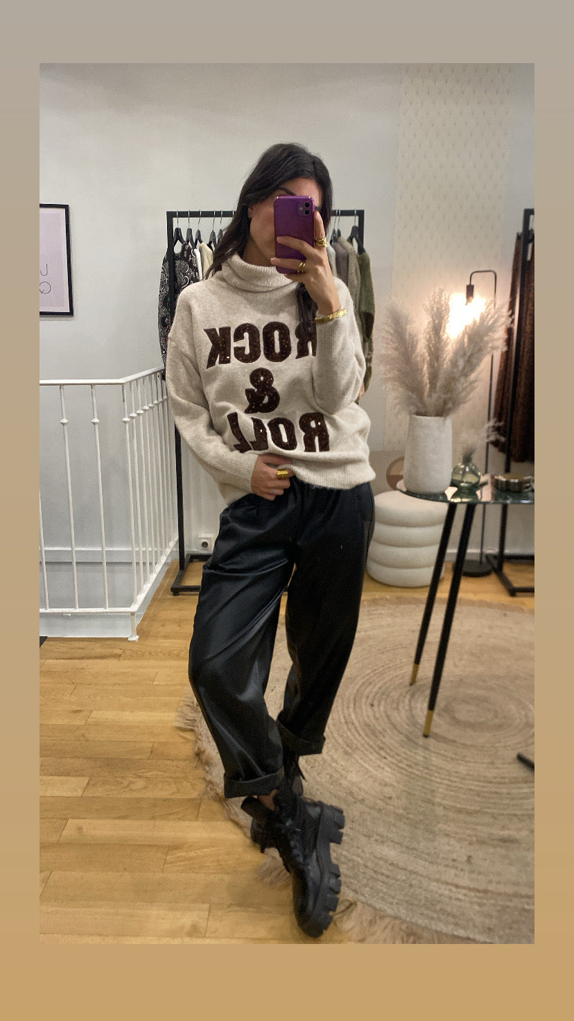 Pull rock and roll beige