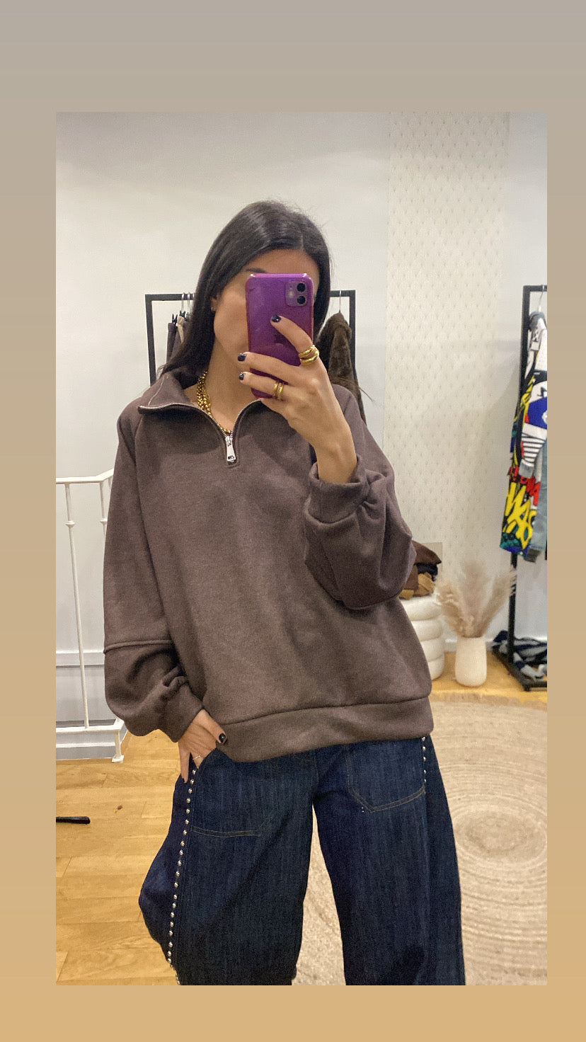 Pull « camionneur » taupe