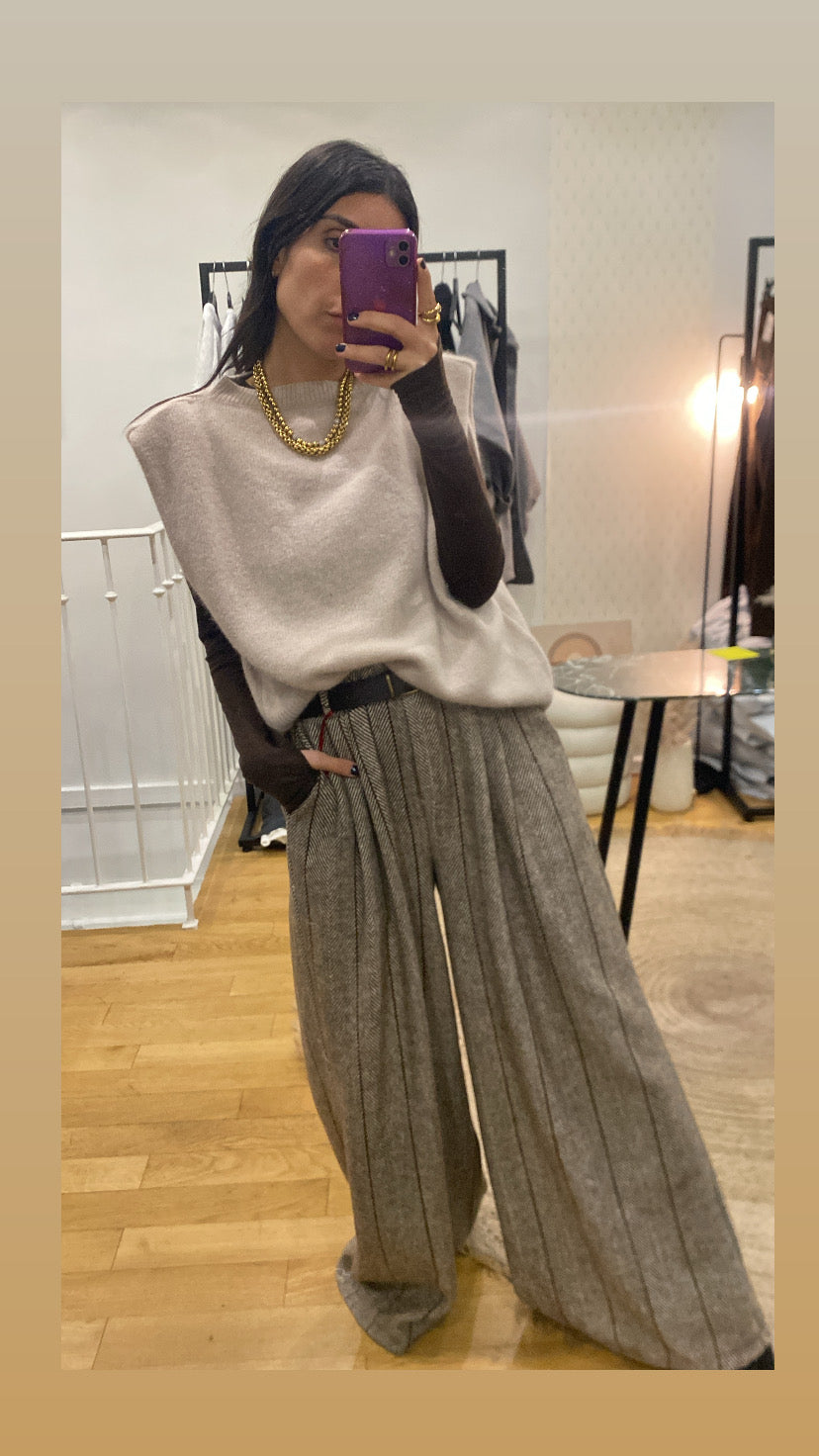 Pantalon « Line » marron