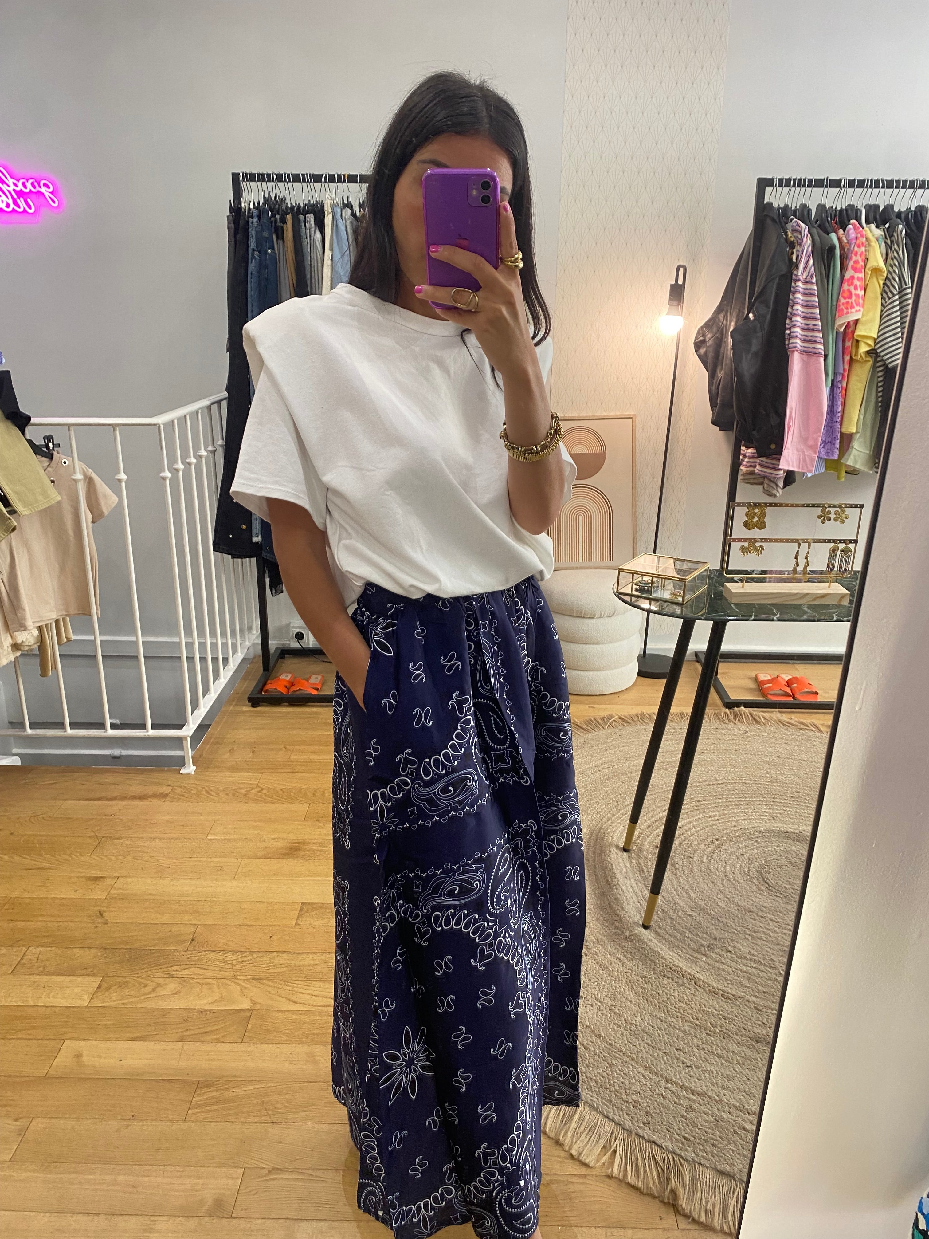 Jupe « jenny » bandana bleu marine