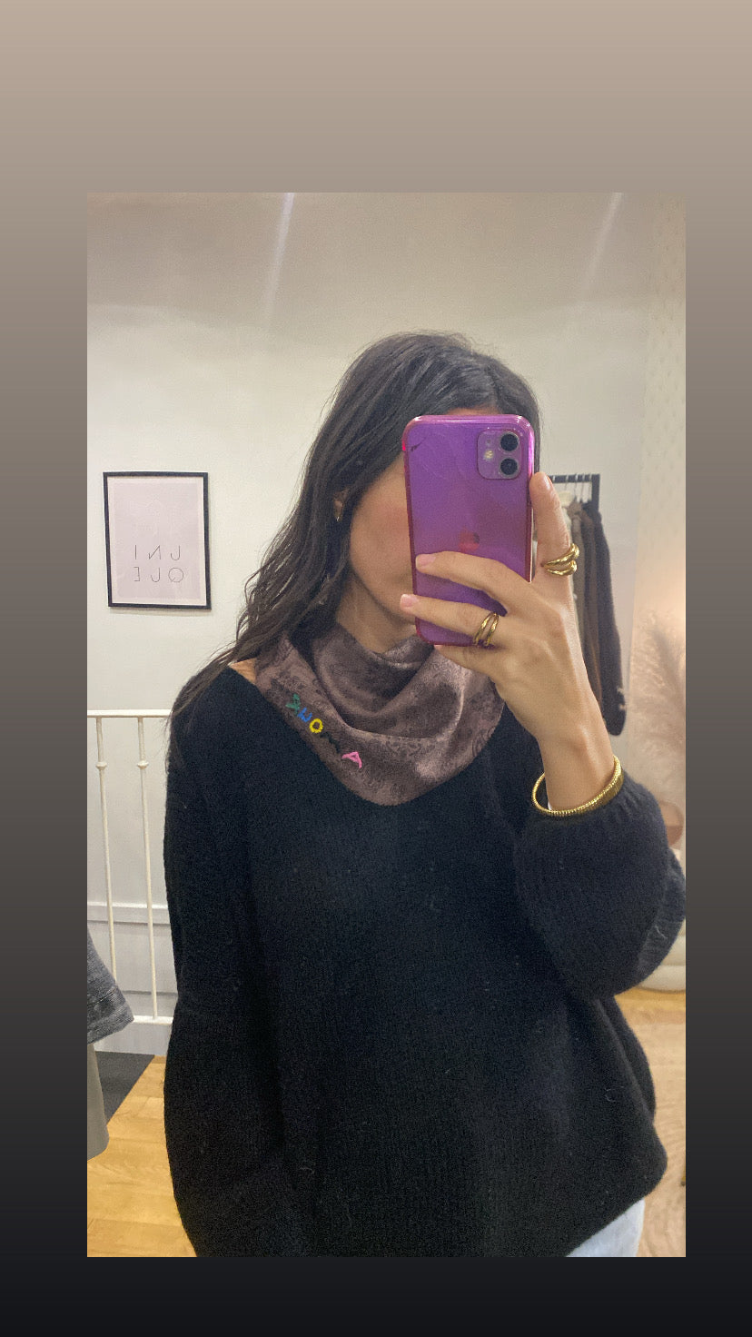 Foulard « Amour » bandana marron