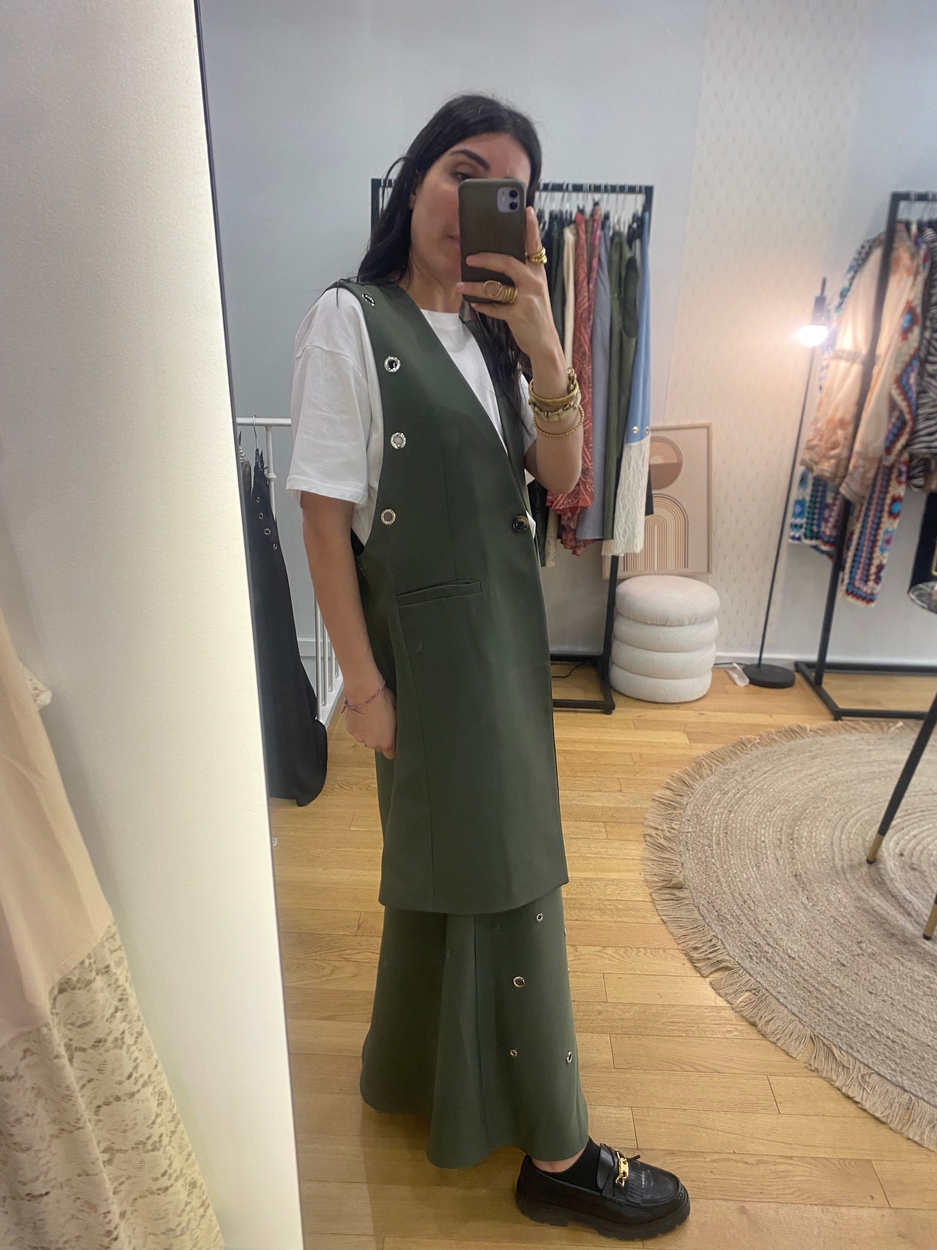 Jupe œillet « Emma » kaki