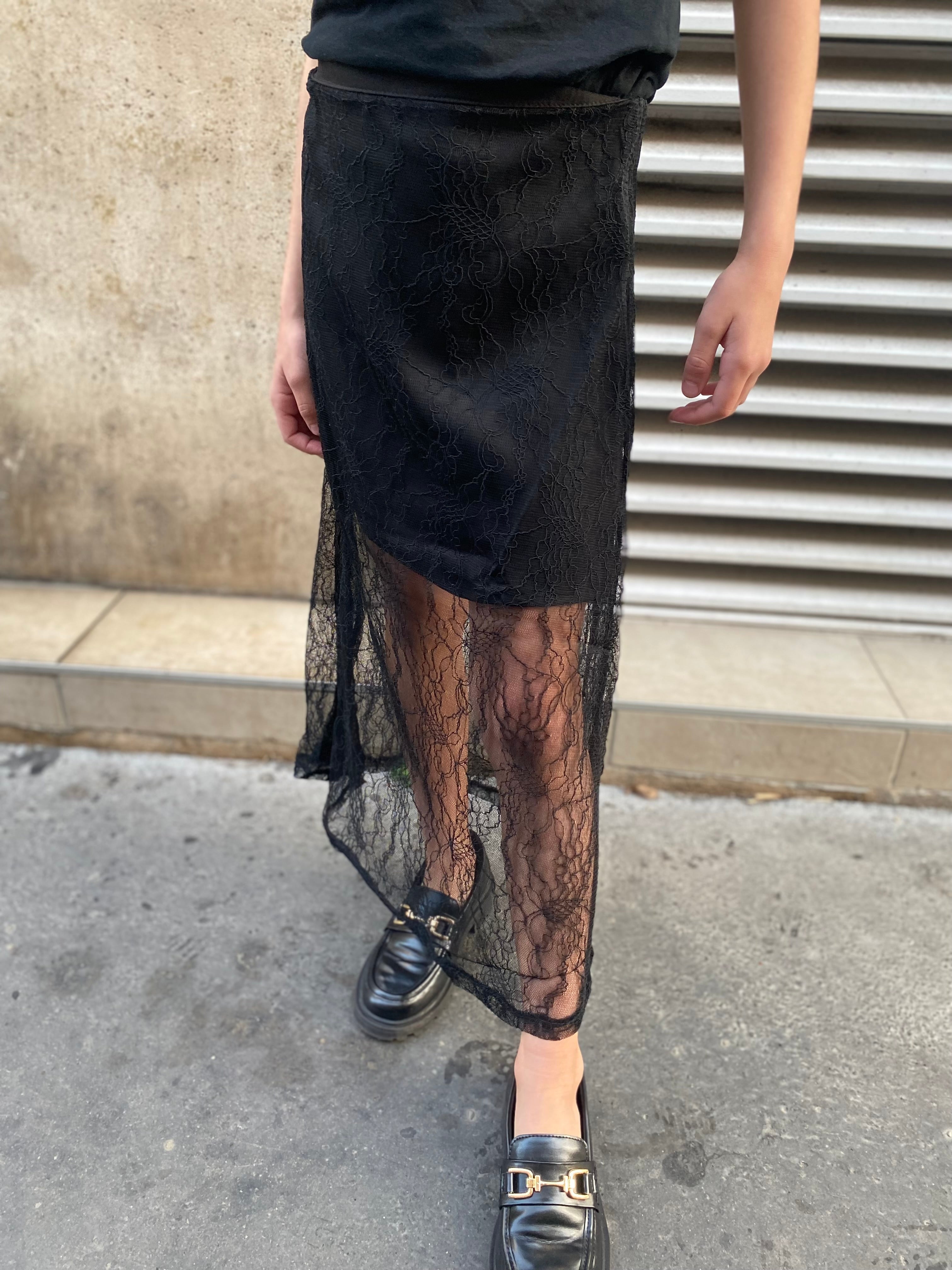Jupe dentelle « Lili » noir