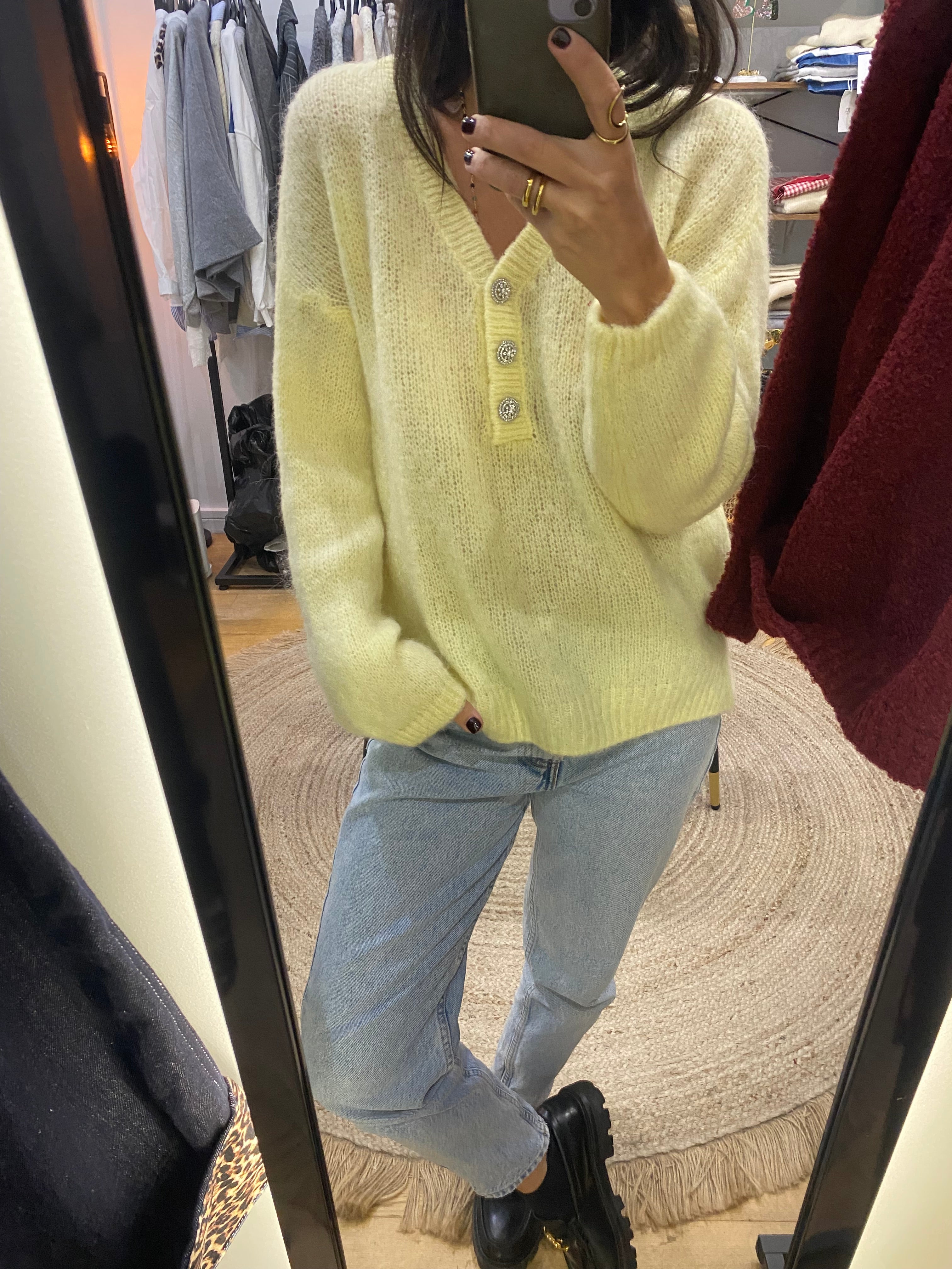 Pull « Debby » jaune poussin