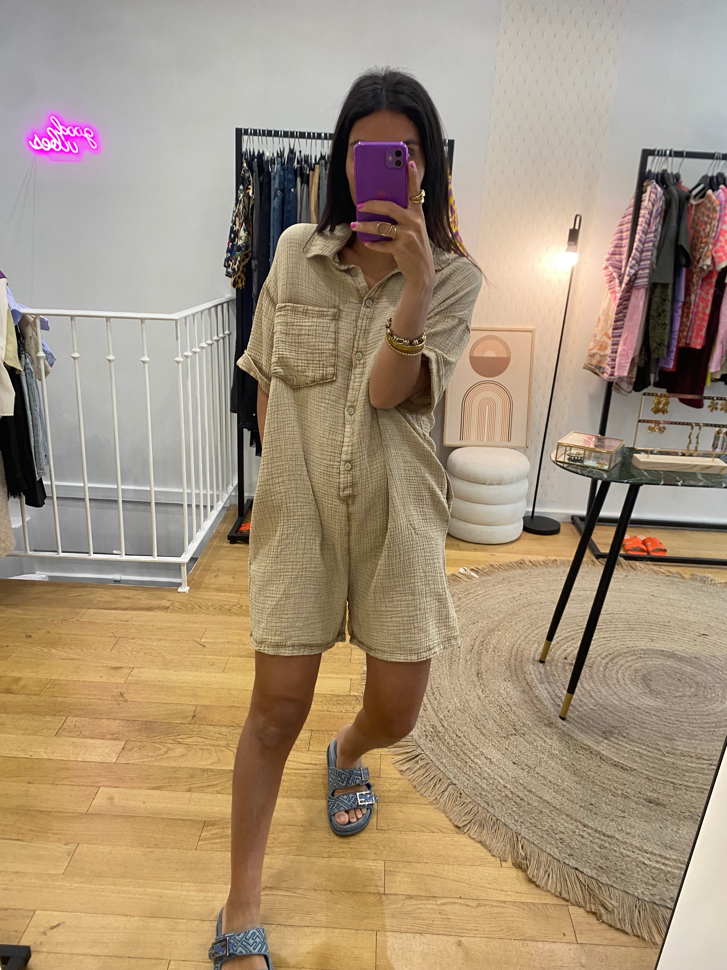 Combi short « Bella » camel