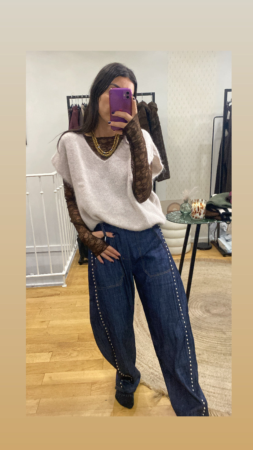 Pull sans manche « stef » écru