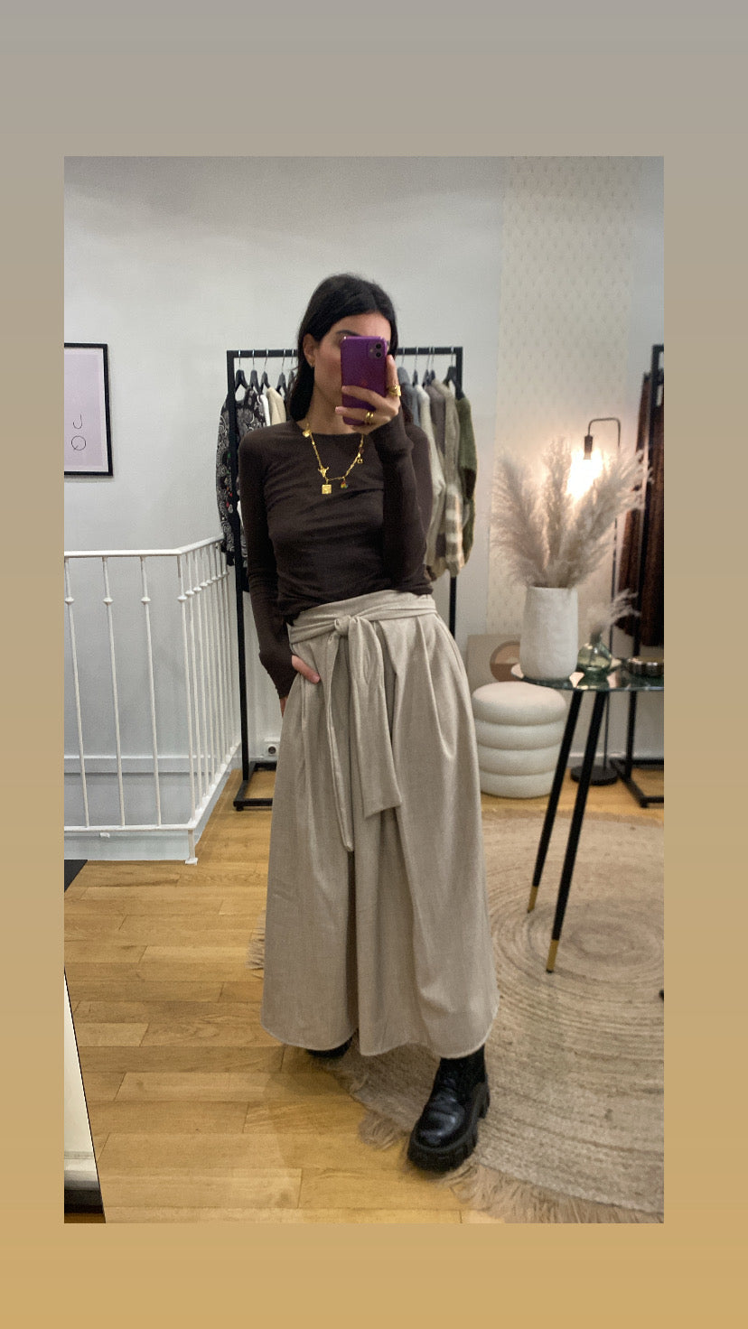 Jupe chemise « joyce » beige