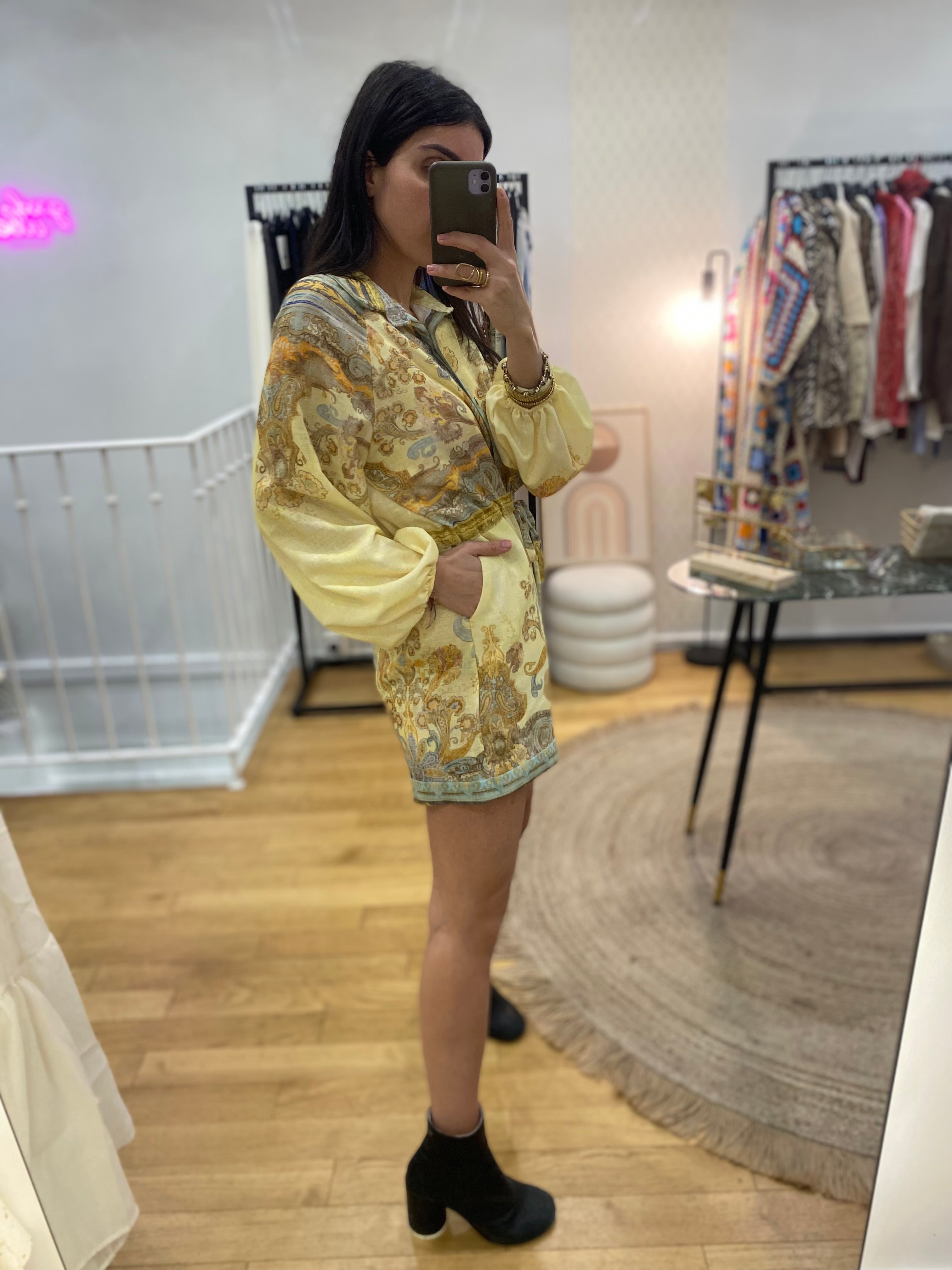 Combi short « Luna » jaune