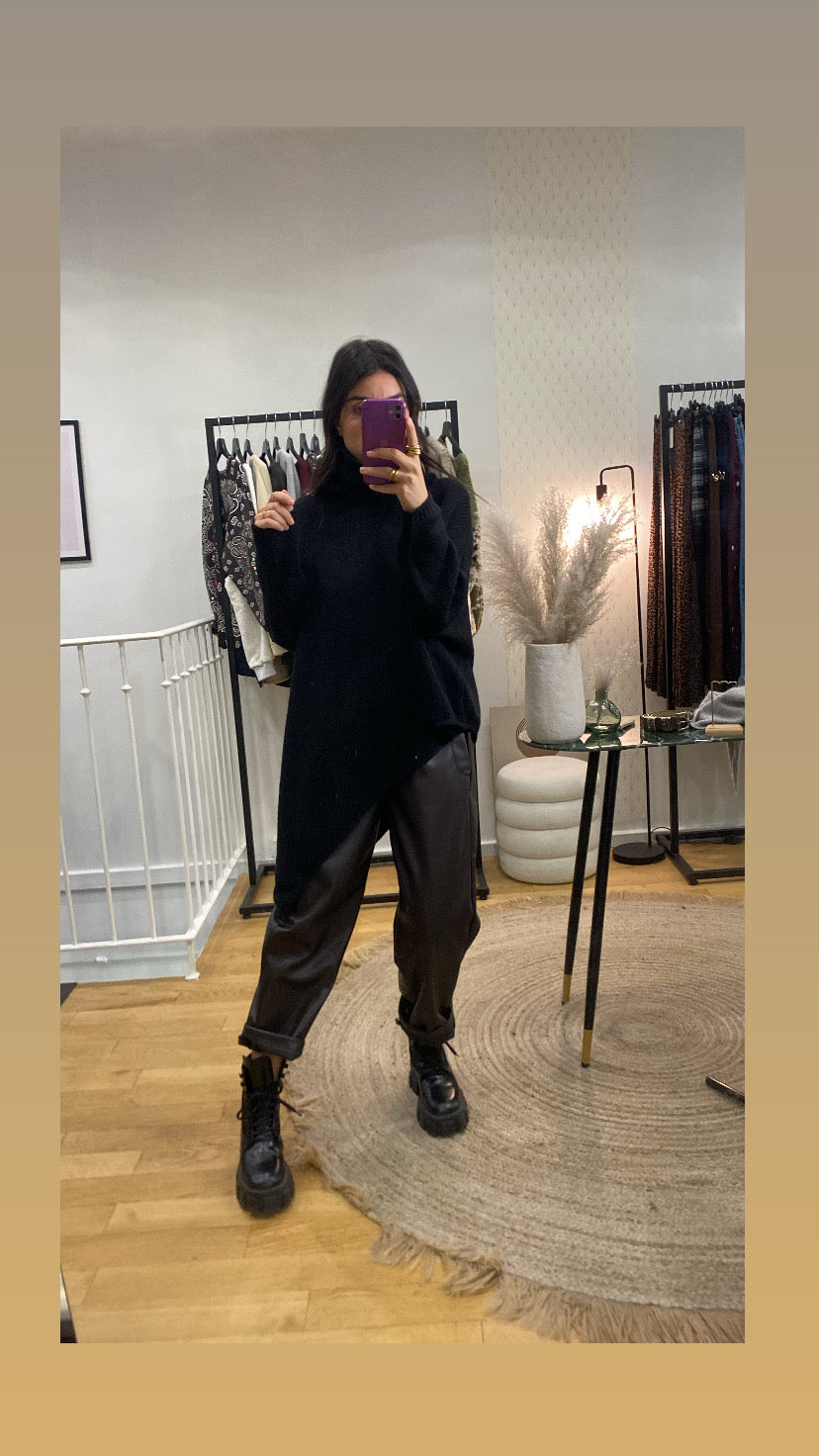 Pull « Lennie » Asymétrique noir