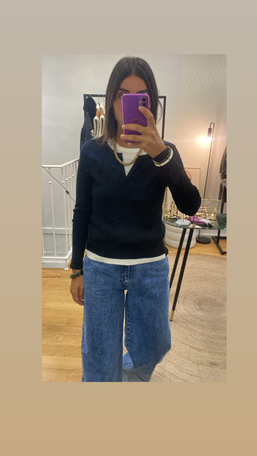 Top doublé « Jill » noir