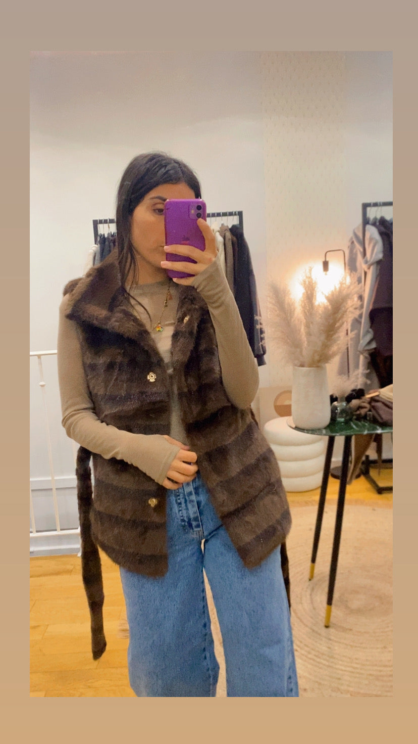 Veste / gilet «  Erine » marron