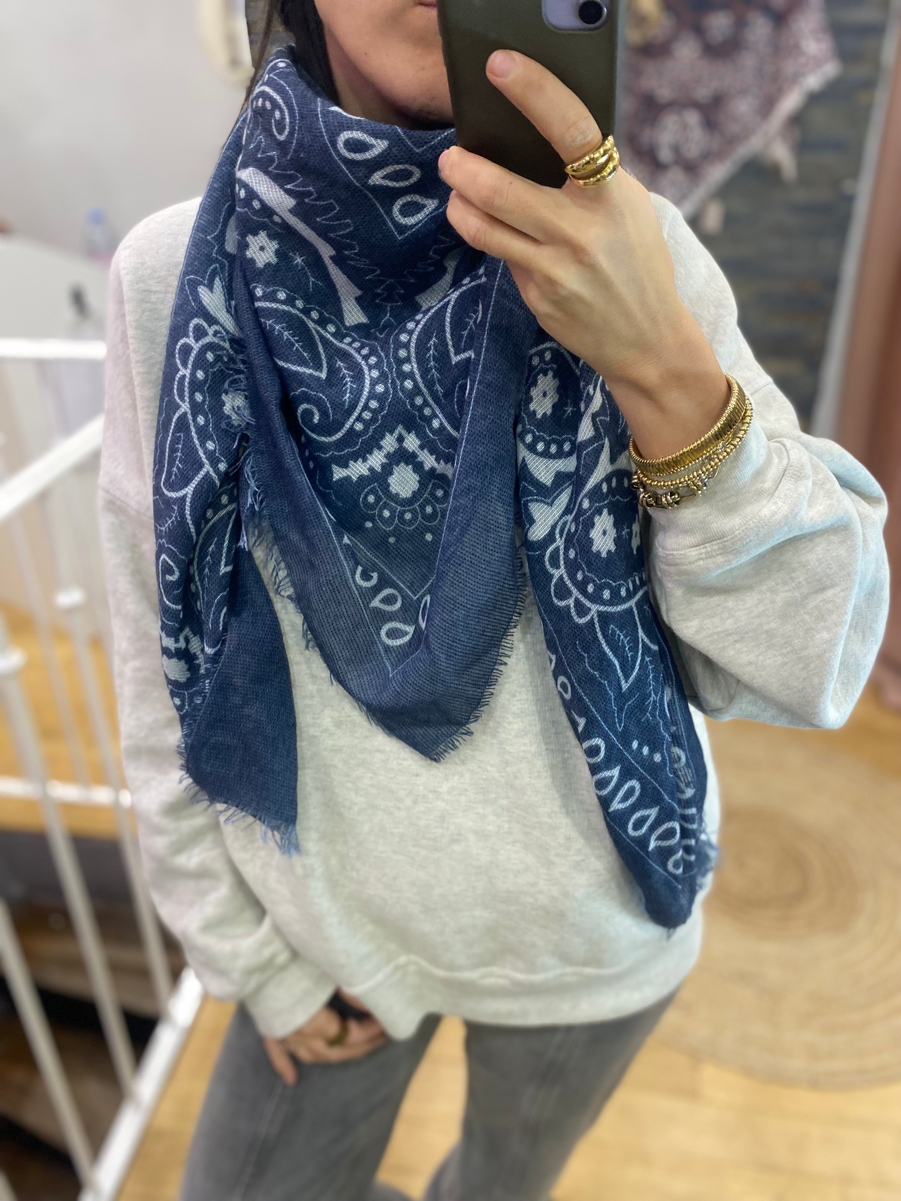 Foulard bandana bleu marine