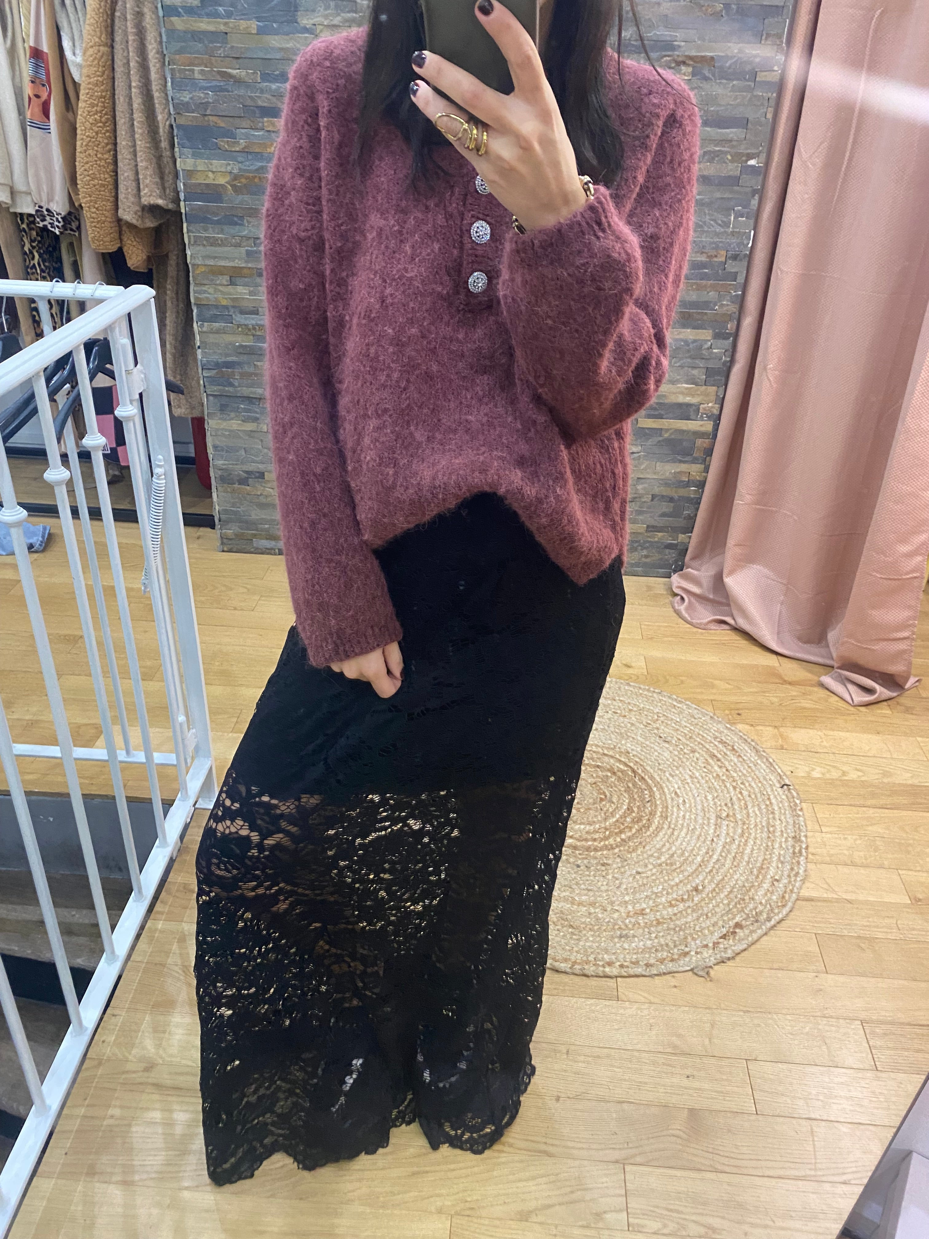 Pull « deby » bordeaux