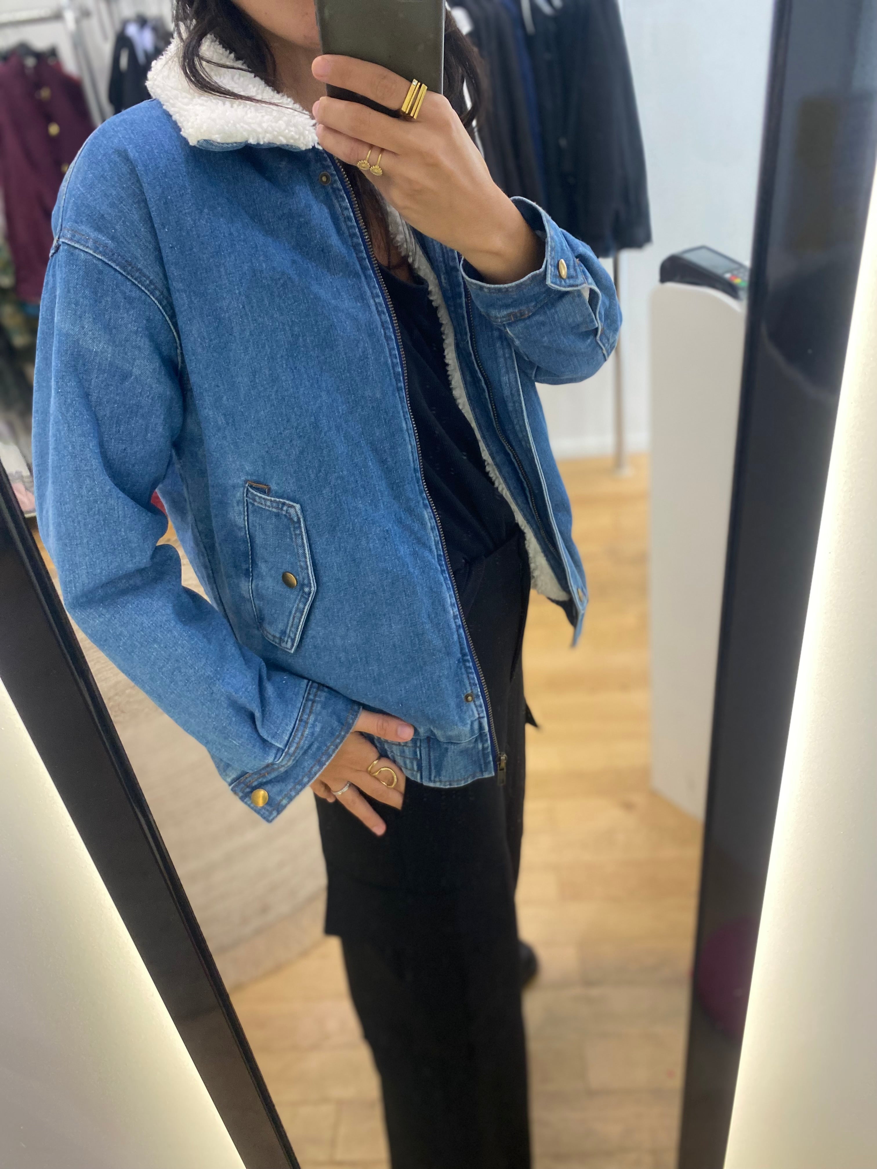 Veste jeans moumoute