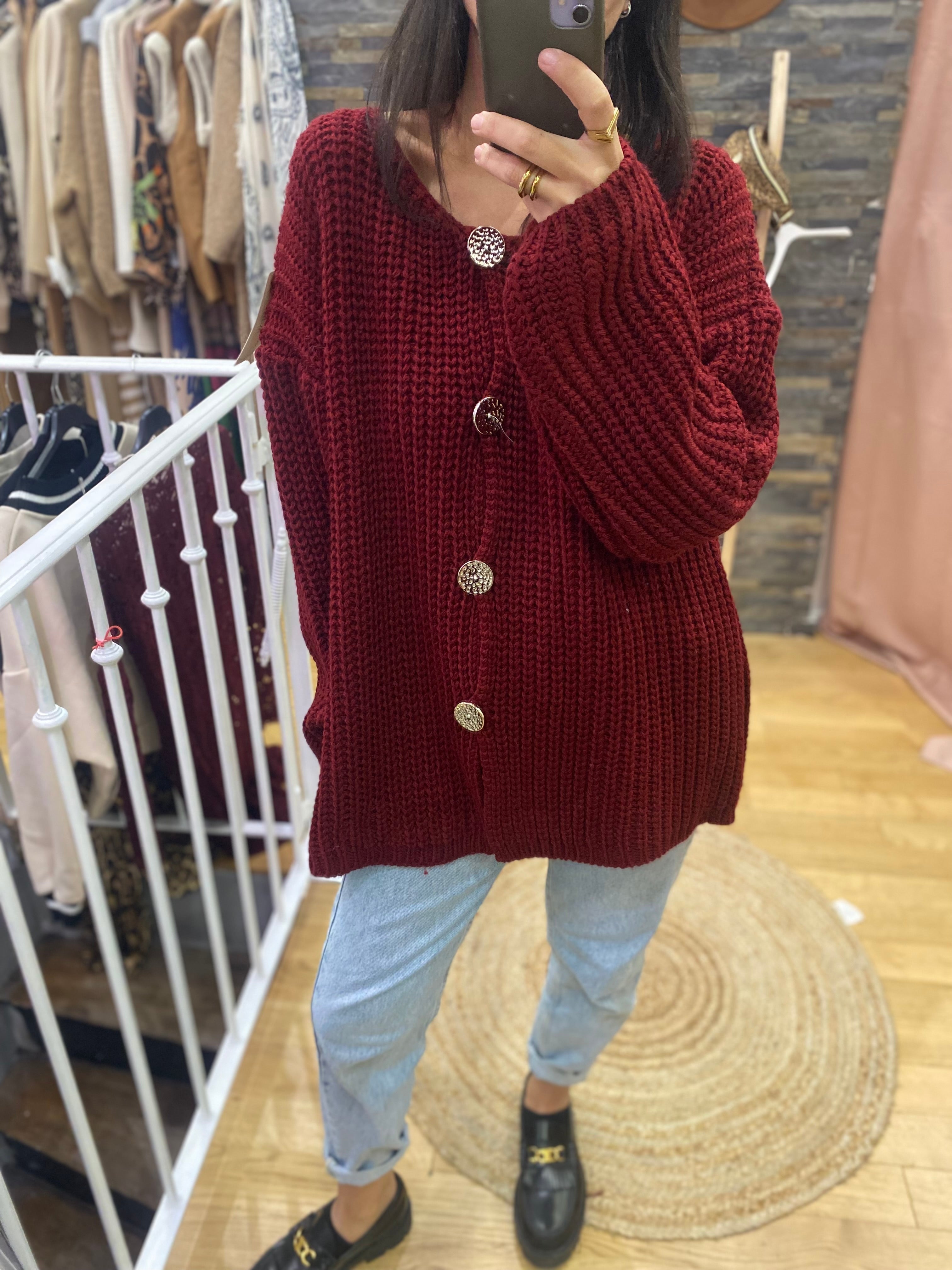 Gilet « Laura » Bordeaux