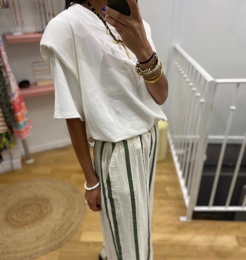 T-shirt épaulette blanc