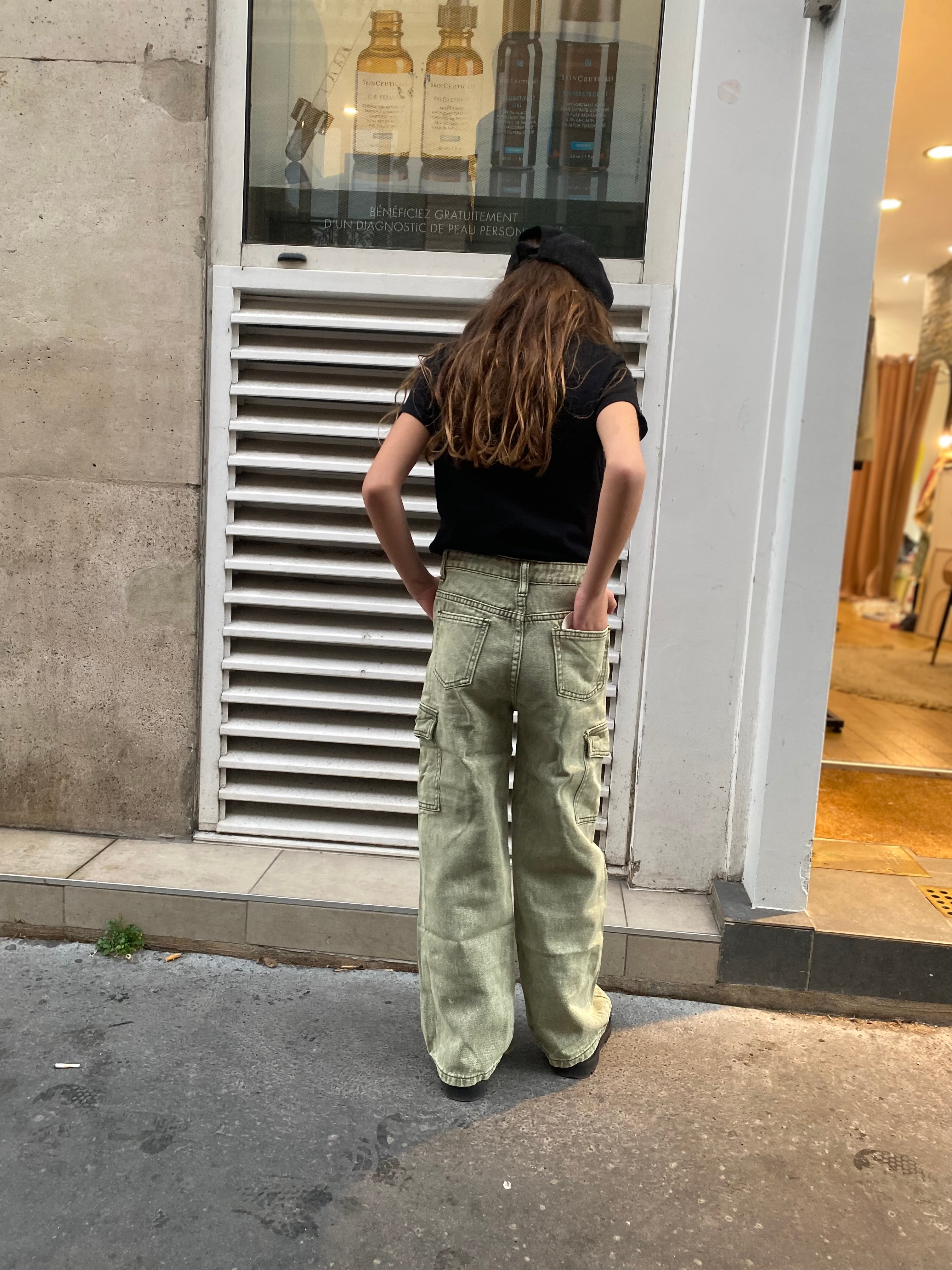 jeans cargo « Mila » kaki