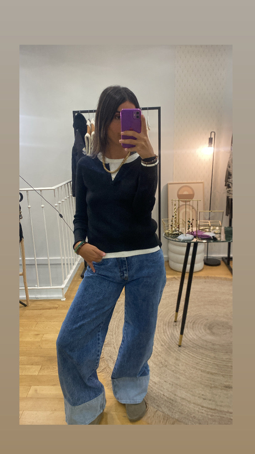 Top doublé « Jill » noir