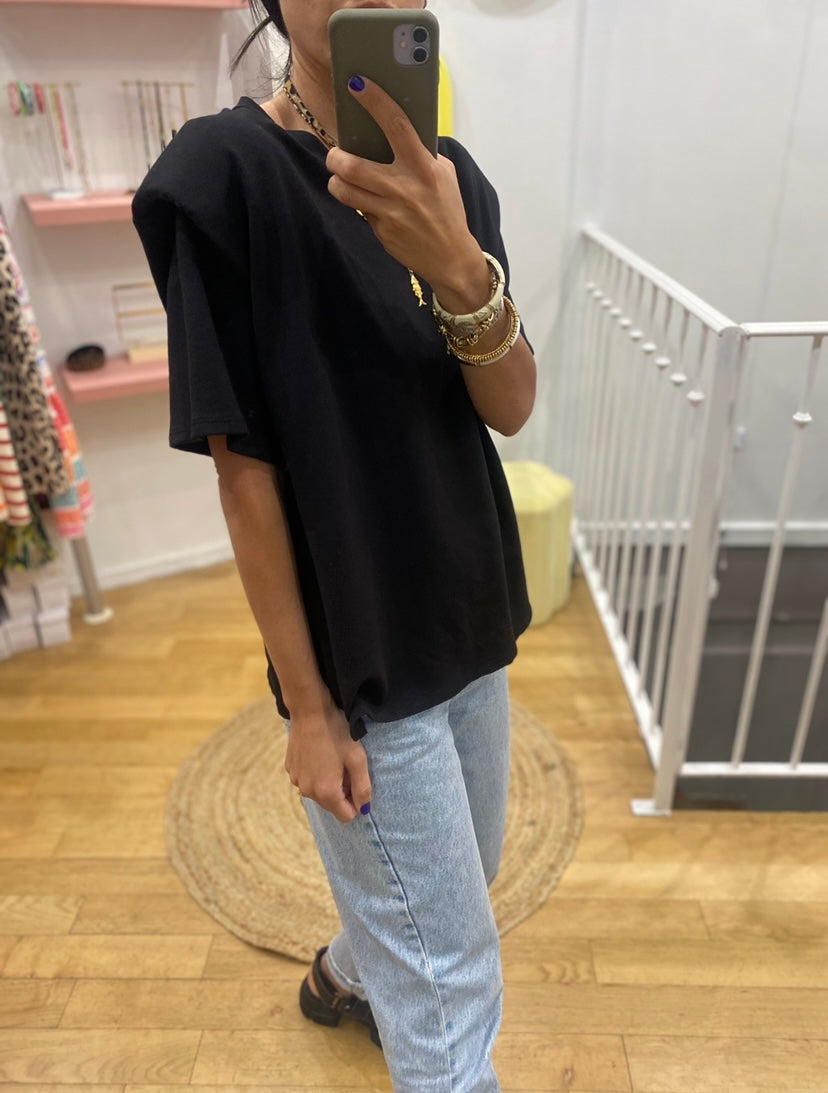 T-shirt épaulette noir