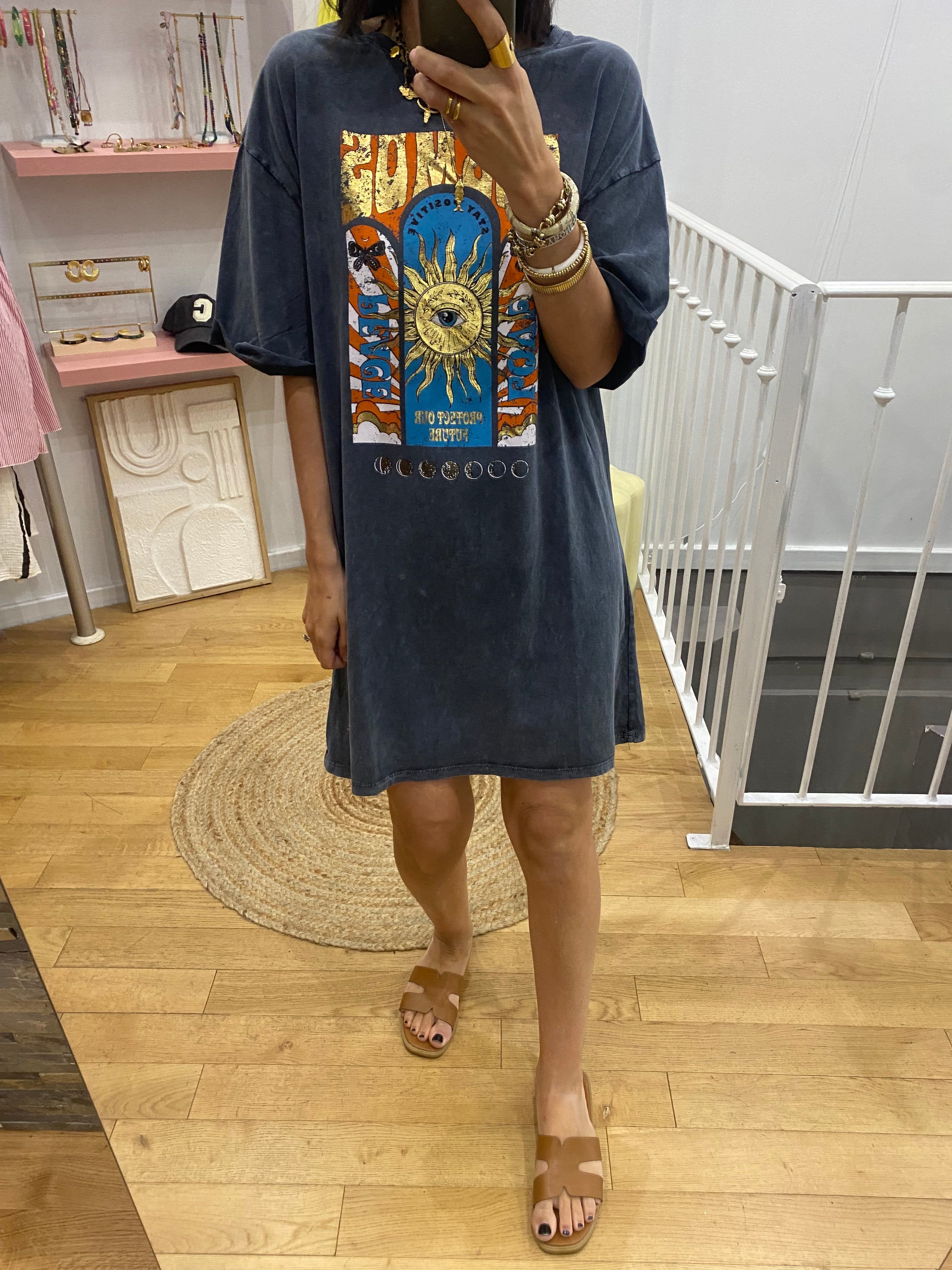 Robe / t-shirt long « cosmos »