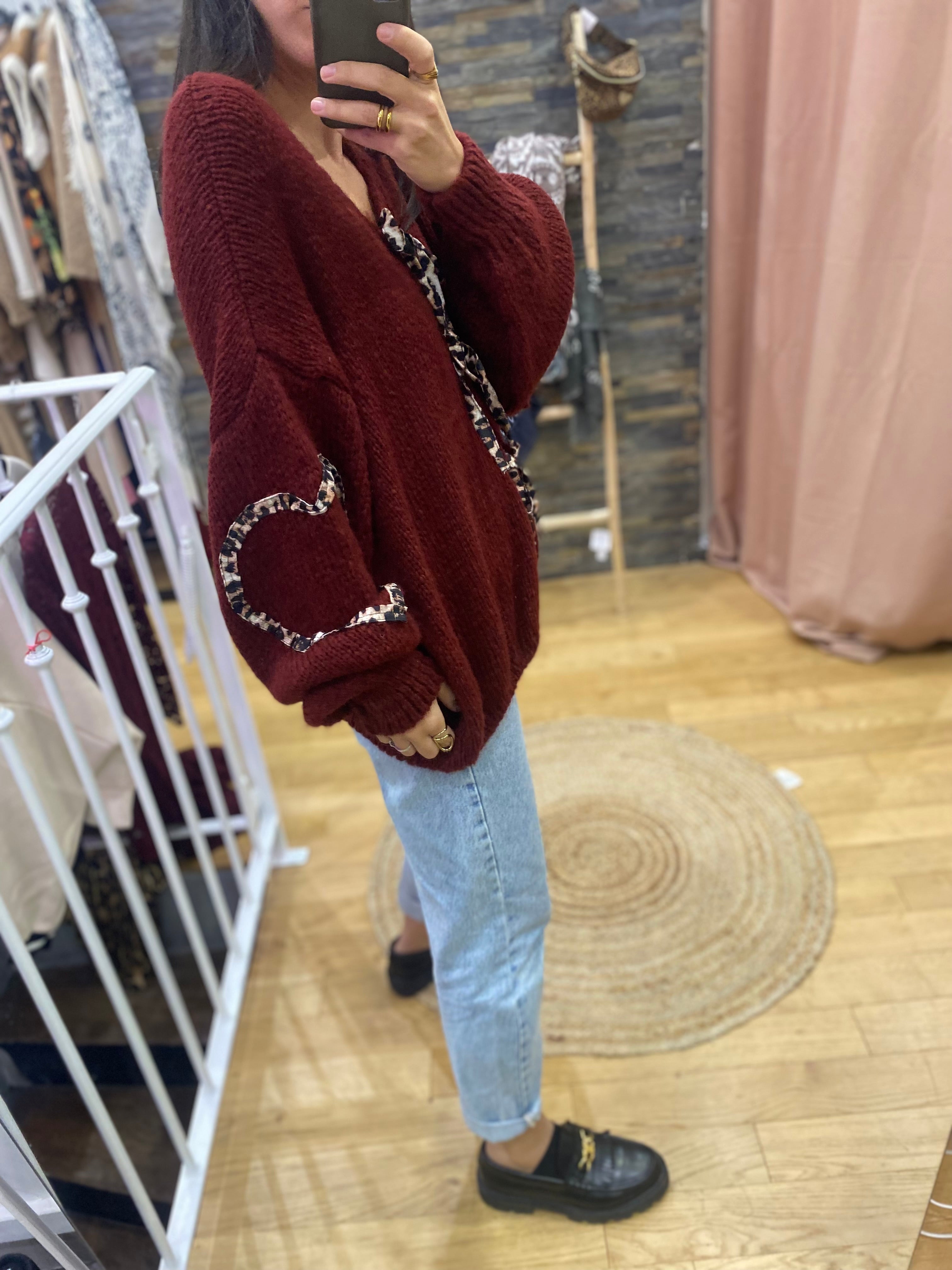 Gilet « diane » bordeaux