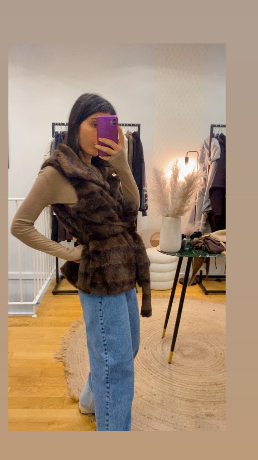 Veste / gilet «  Erine » marron