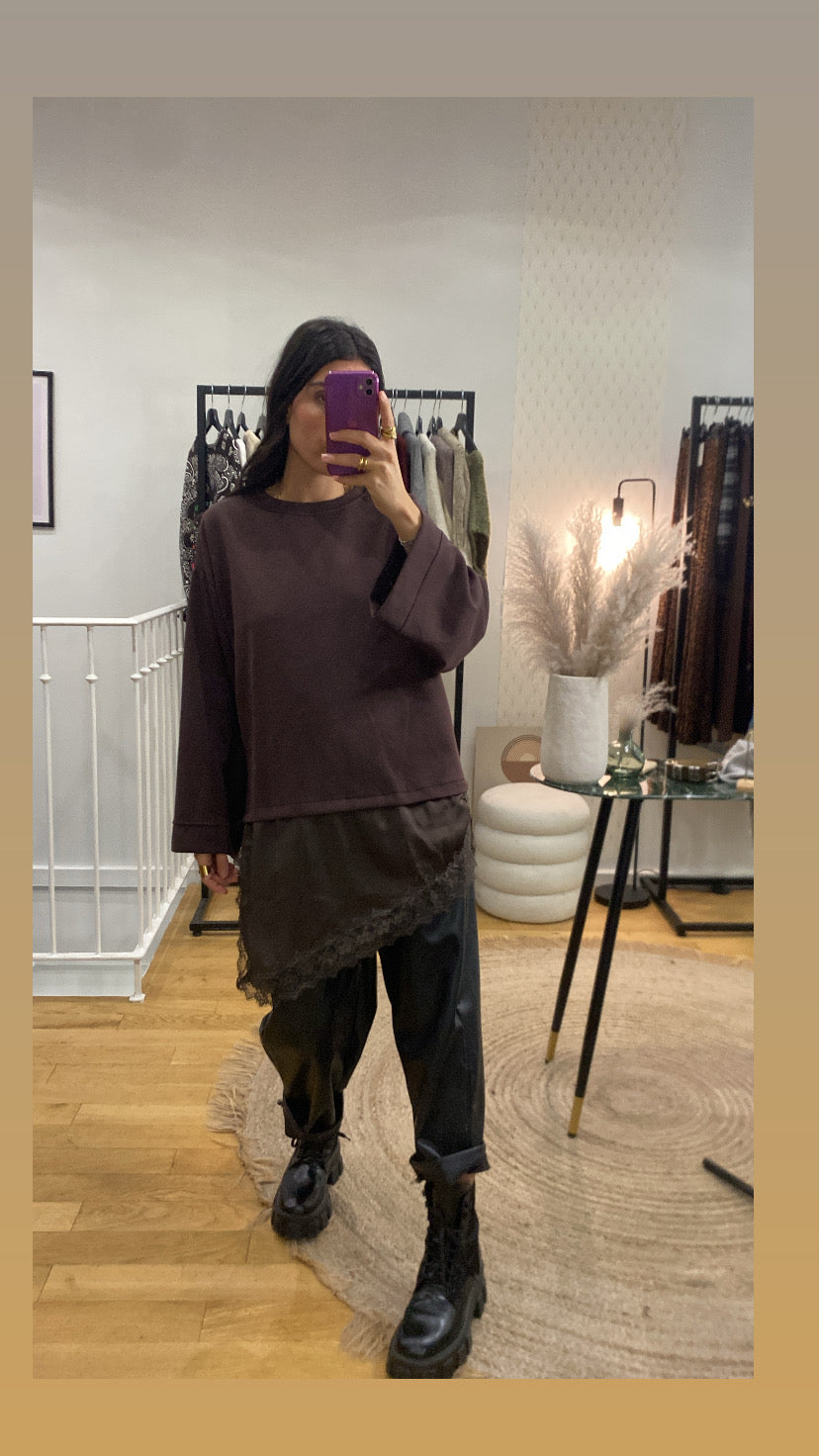 Top « Gabriella » marron