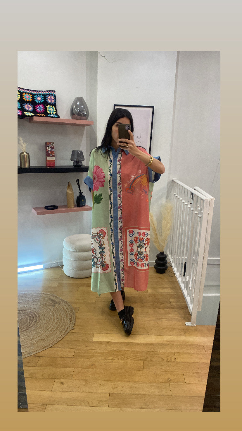 Robe « flower » bi color