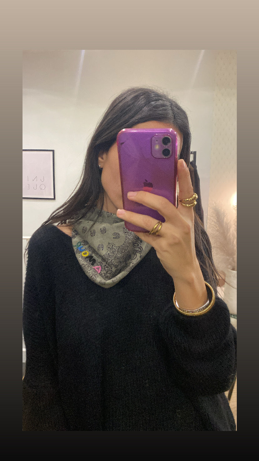 Foulard « Amour » kaki