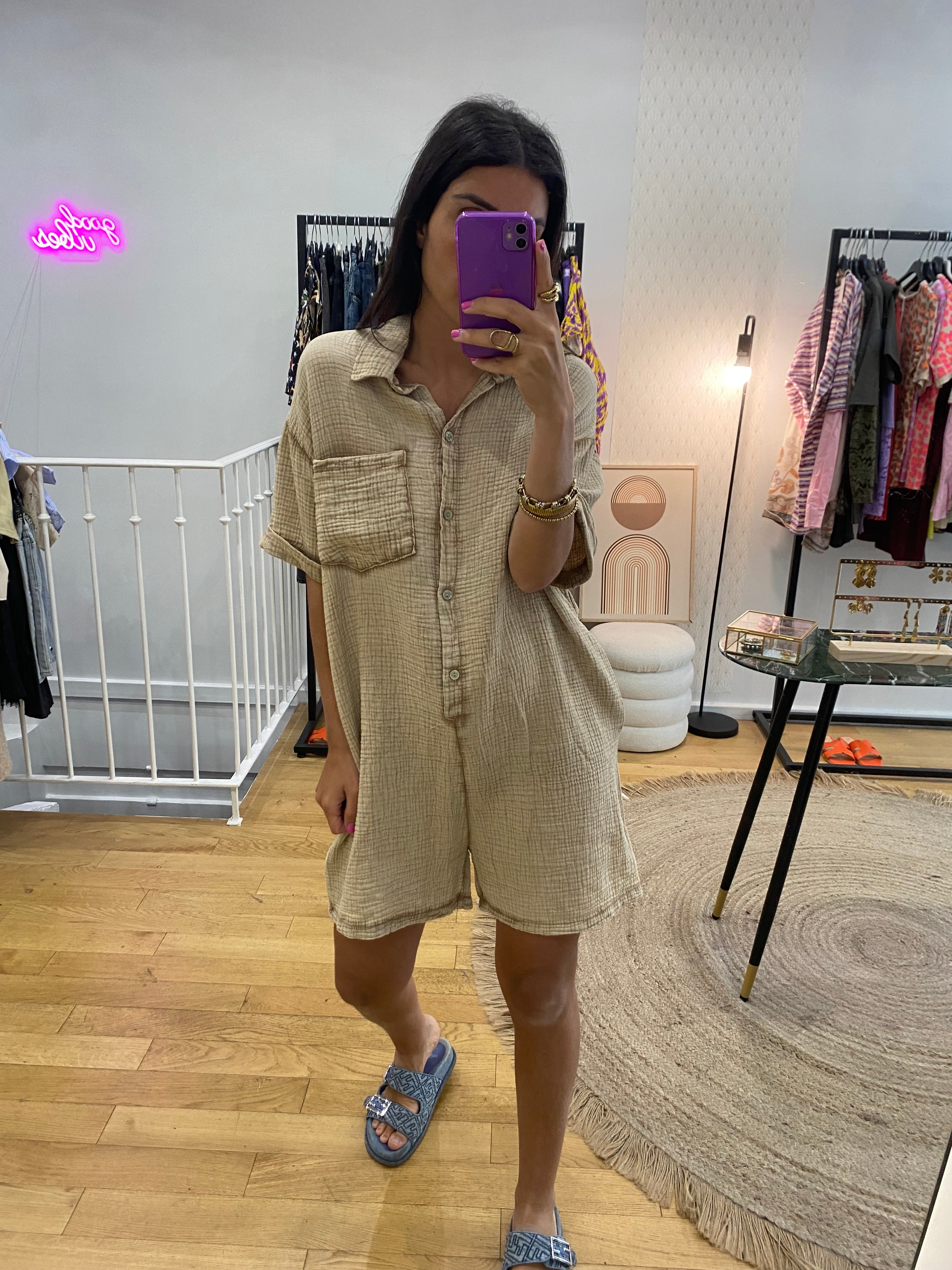 Combi short « Bella » camel
