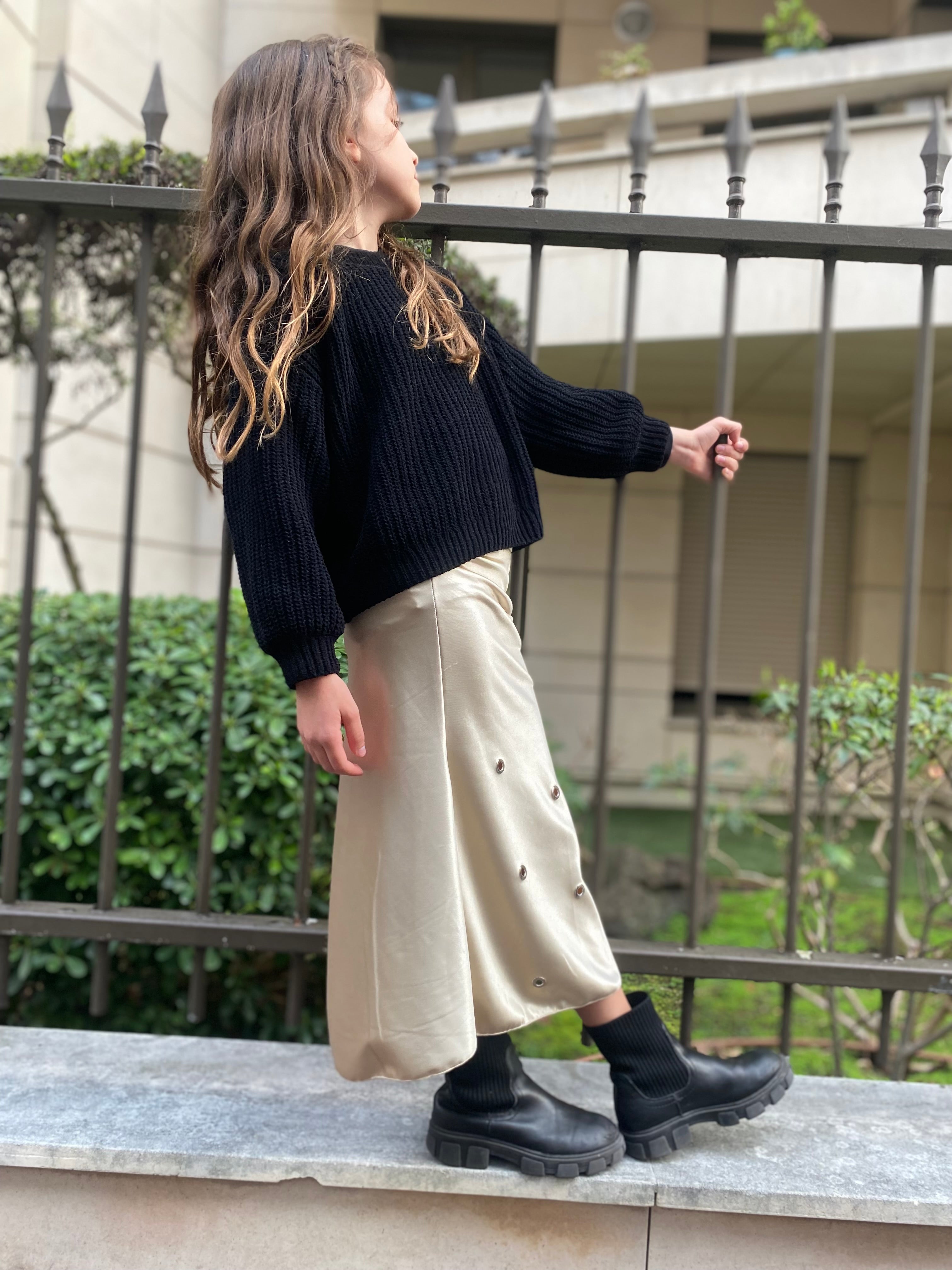 Jupe à œillet « MARNI » beige
