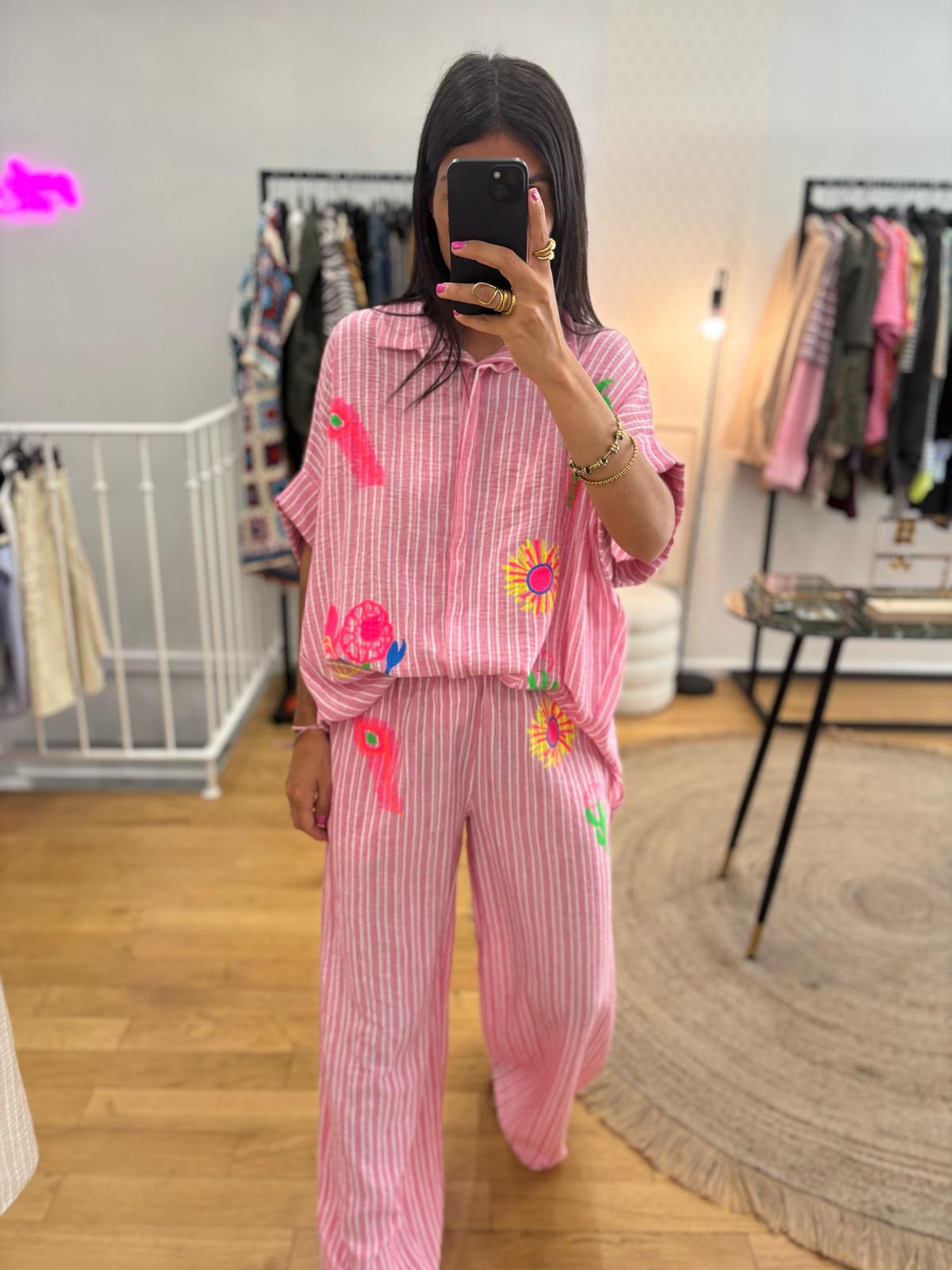 Pantalon « Mila » rose