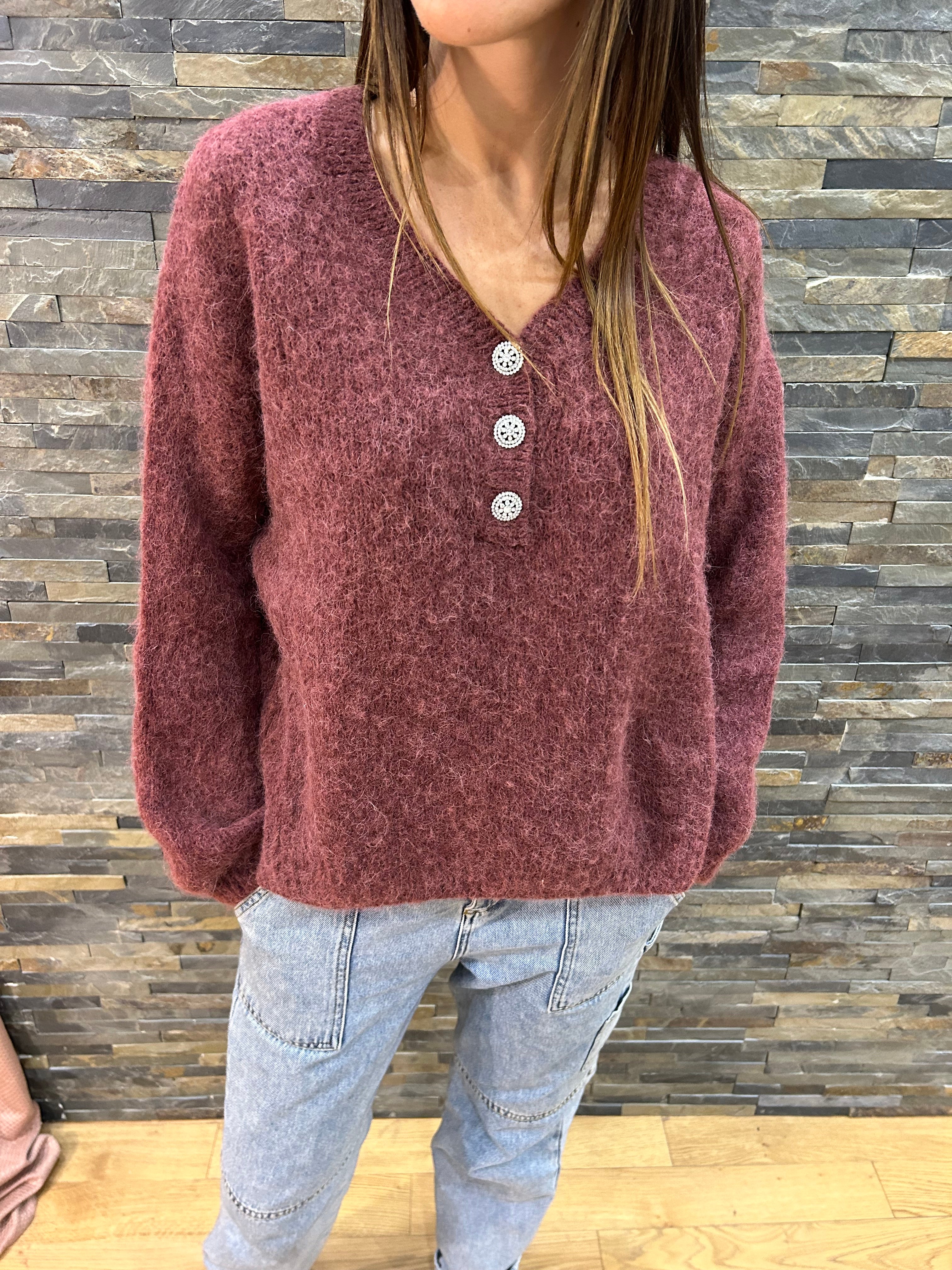 Pull « deby » bordeaux